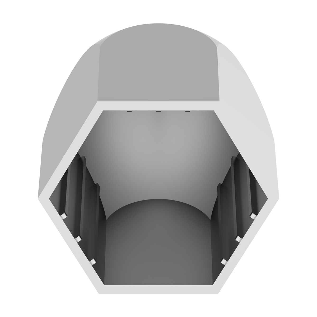 1-1/2" X 2-3/4" Chrome Plastic Bullet Nut Covers - Push-On (20-Pack) - Thumbnail 4