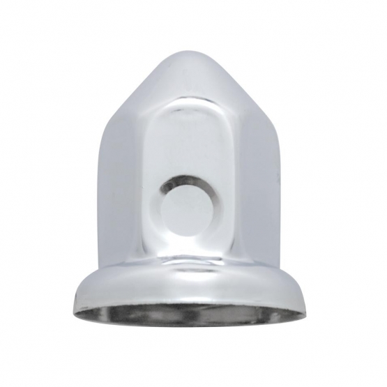 33mm X 2-3/8" Chrome Steel Pointed Nut Cover With Flange - Thumbnail 2