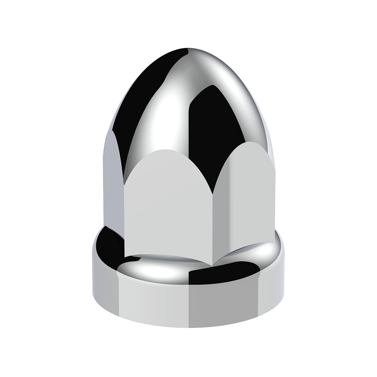 33mm X 2-3/4" Chrome Plastic Bullet Nut Covers With Flange - Push-On (Box of 20 ) - Thumbnail 2