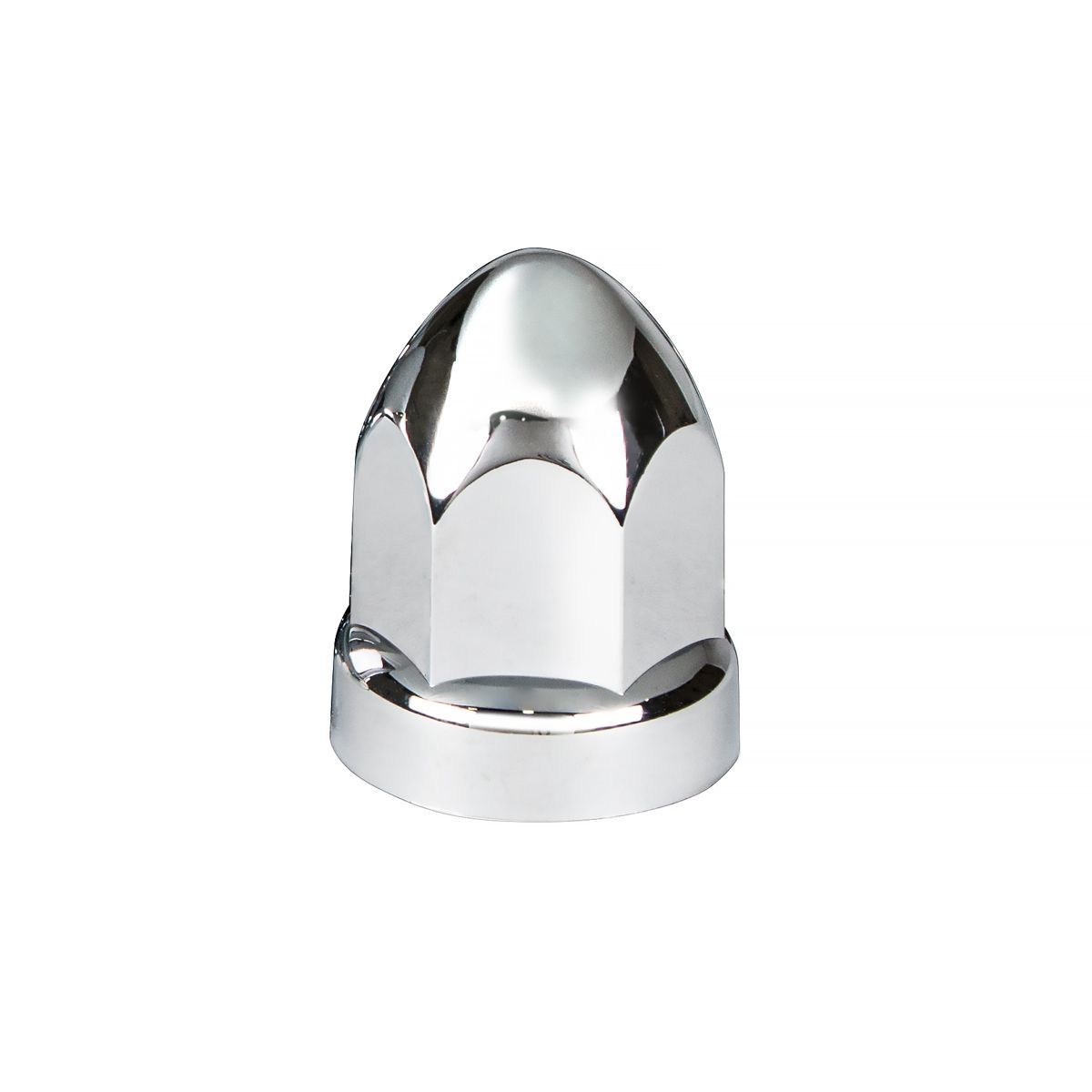 33mm X 2-3/4" Chrome Plastic Bullet Nut Cover With Flange - Push-On (Bulk)