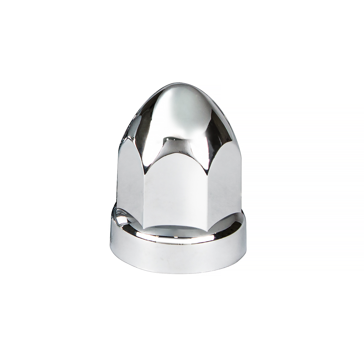 33mm X 2-3/4" Chrome Plastic Bullet Nut Covers With Flange- Push-On (60-Pack) - Thumbnail 2