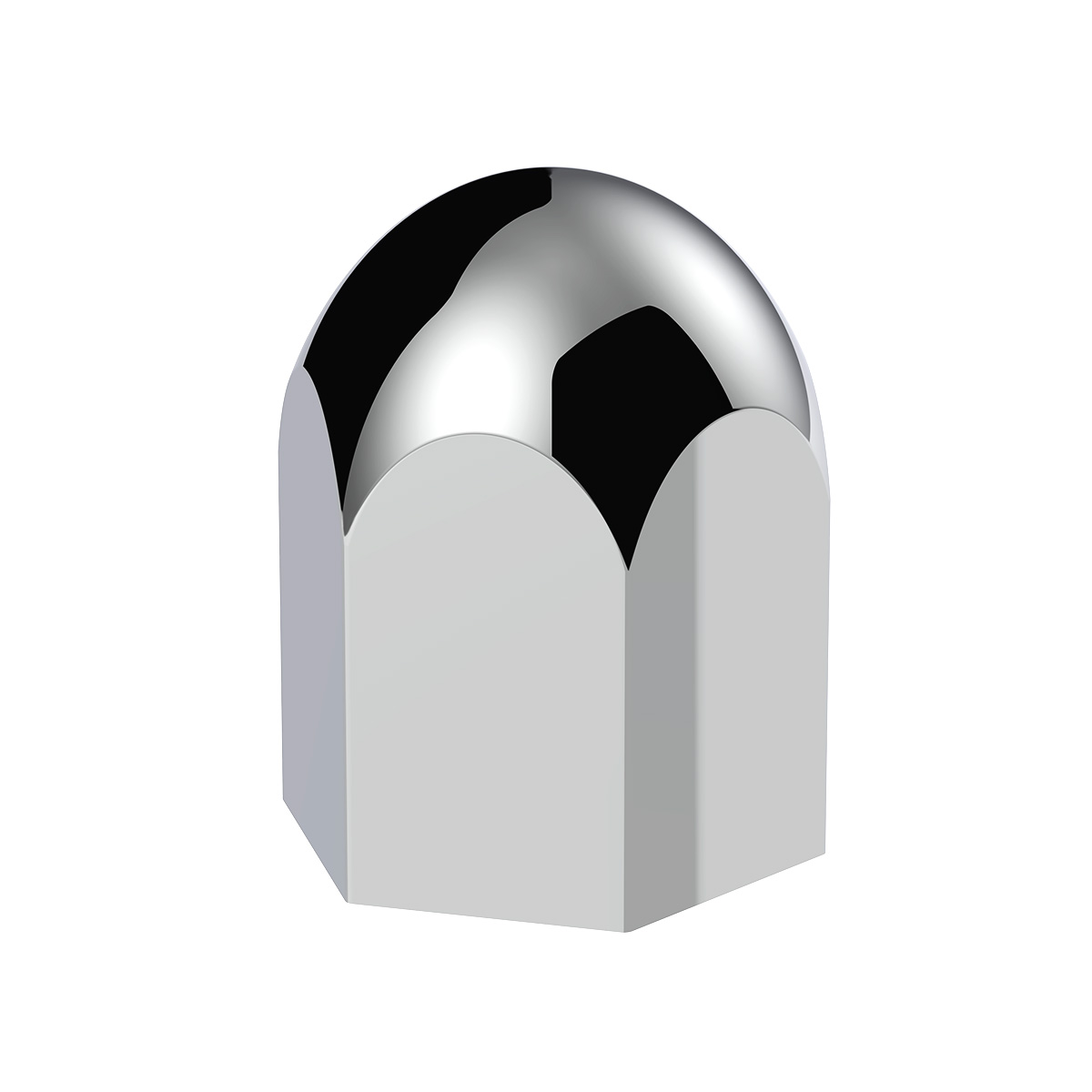 1-1/2" X 2-1/4" Chrome Plastic Standard Nut Covers - Push-On (Box Of 20 ) - Thumbnail 2