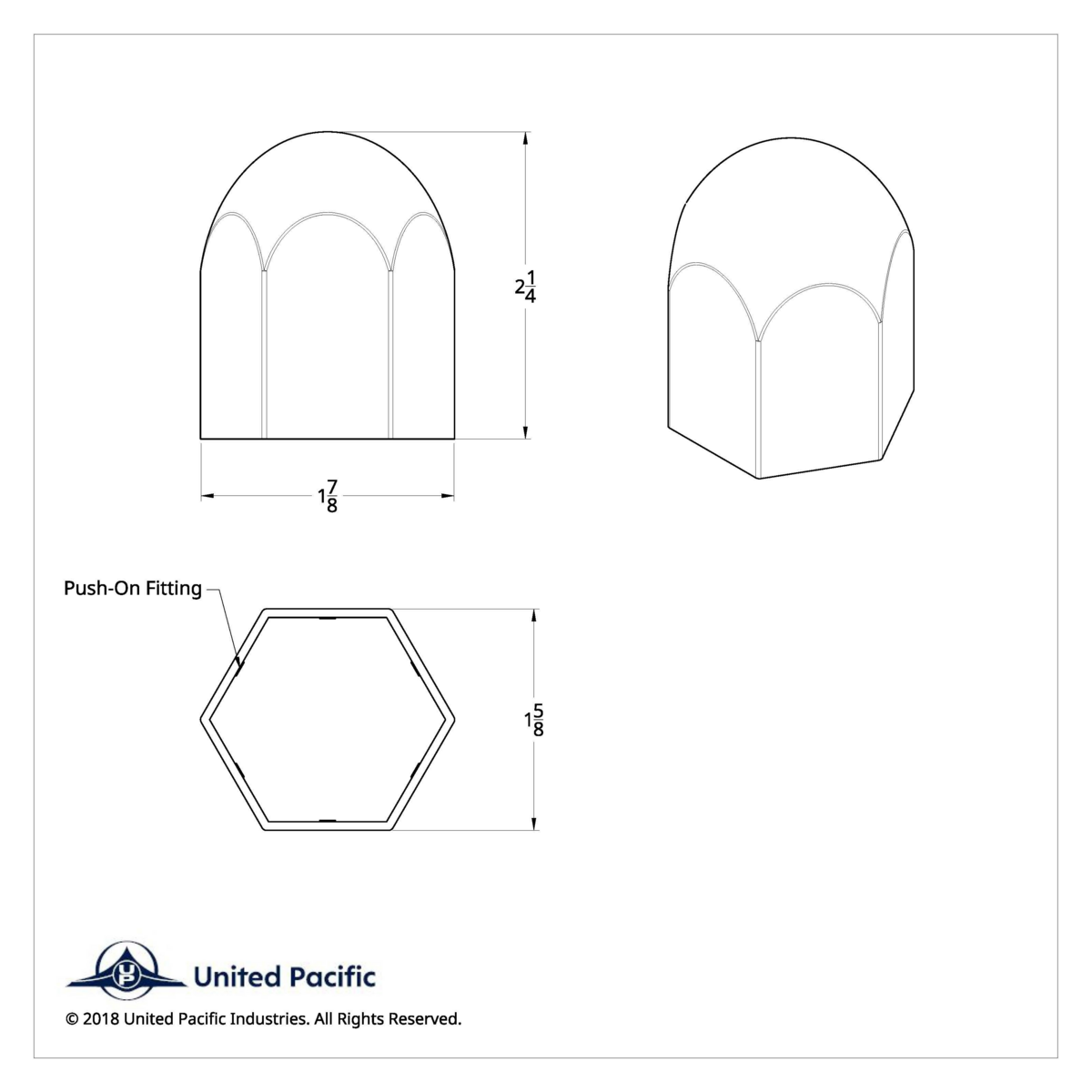 1-1/2" X 2-1/4" Chrome Plastic Standard Nut Covers - Push-On (Box Of 20 ) - Thumbnail 10
