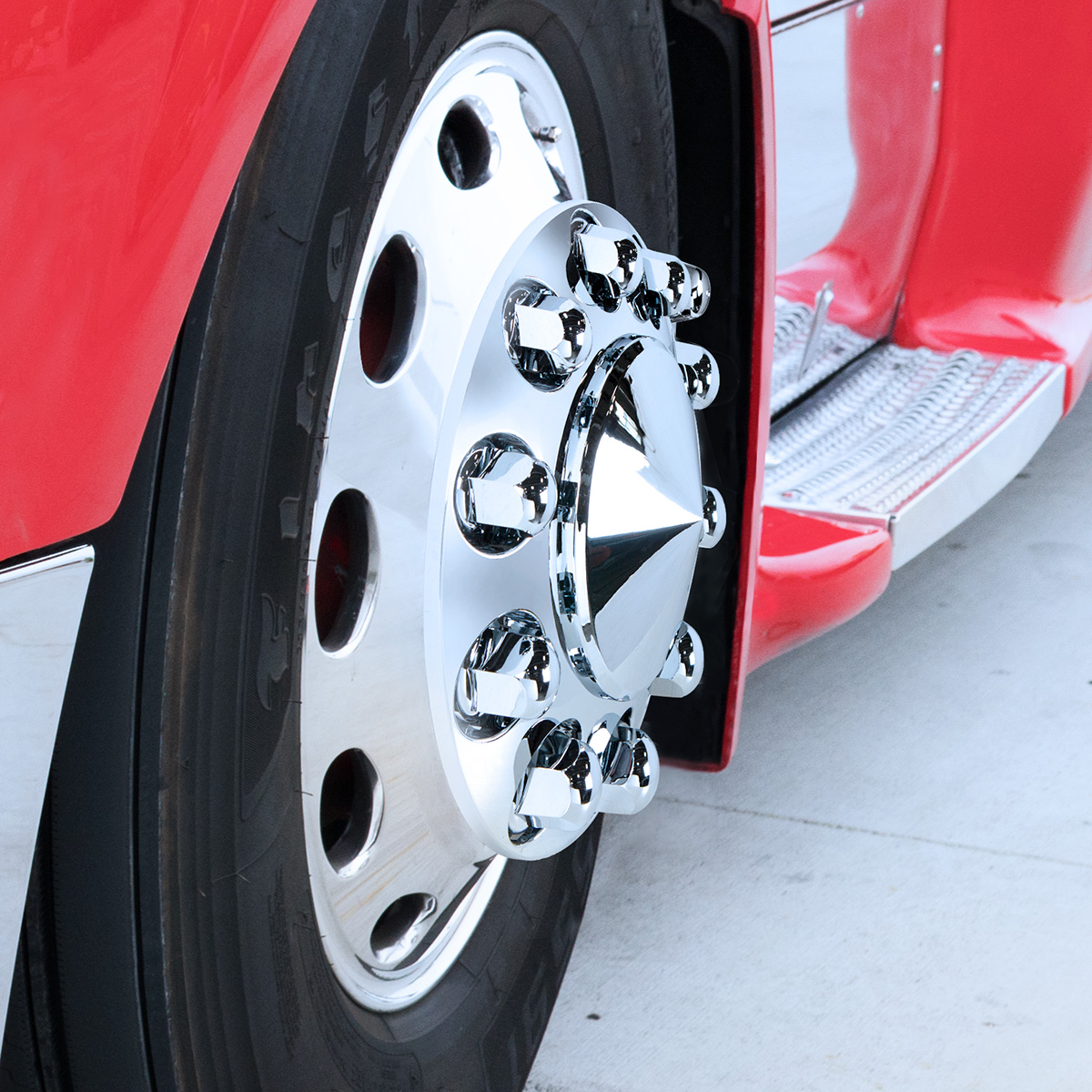 33mm X 2-7/16" Chrome Plastic Standard Nut Covers With Flange - Push-On (Color Box of 20) - Thumbnail 6