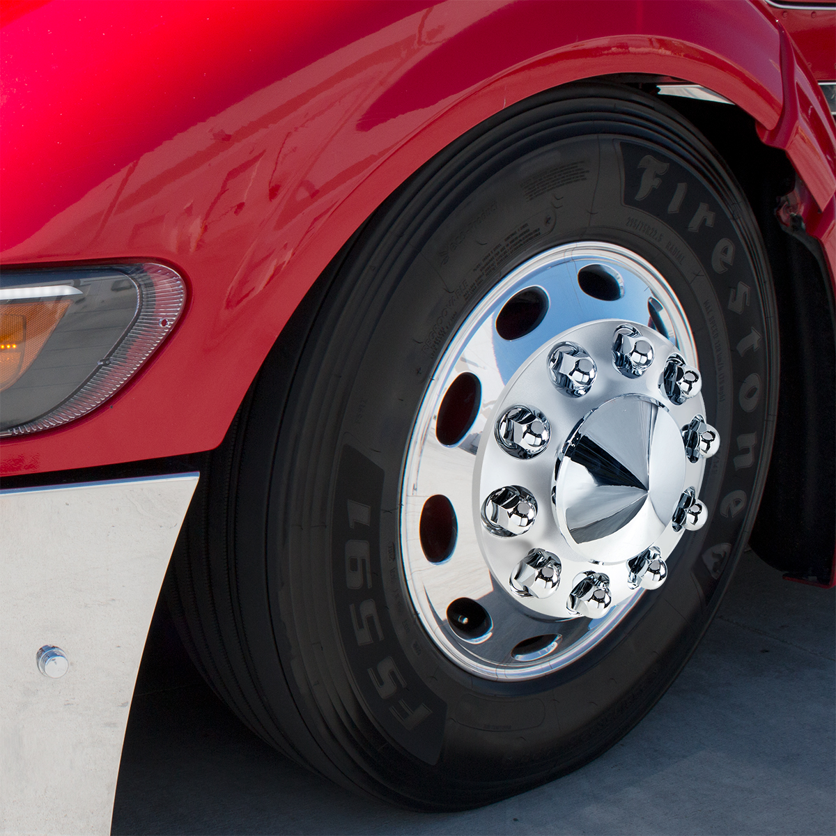 33mm X 2-7/16" Chrome Plastic Standard Nut Cover With Flange - Push-On (Bulk) - Thumbnail 3