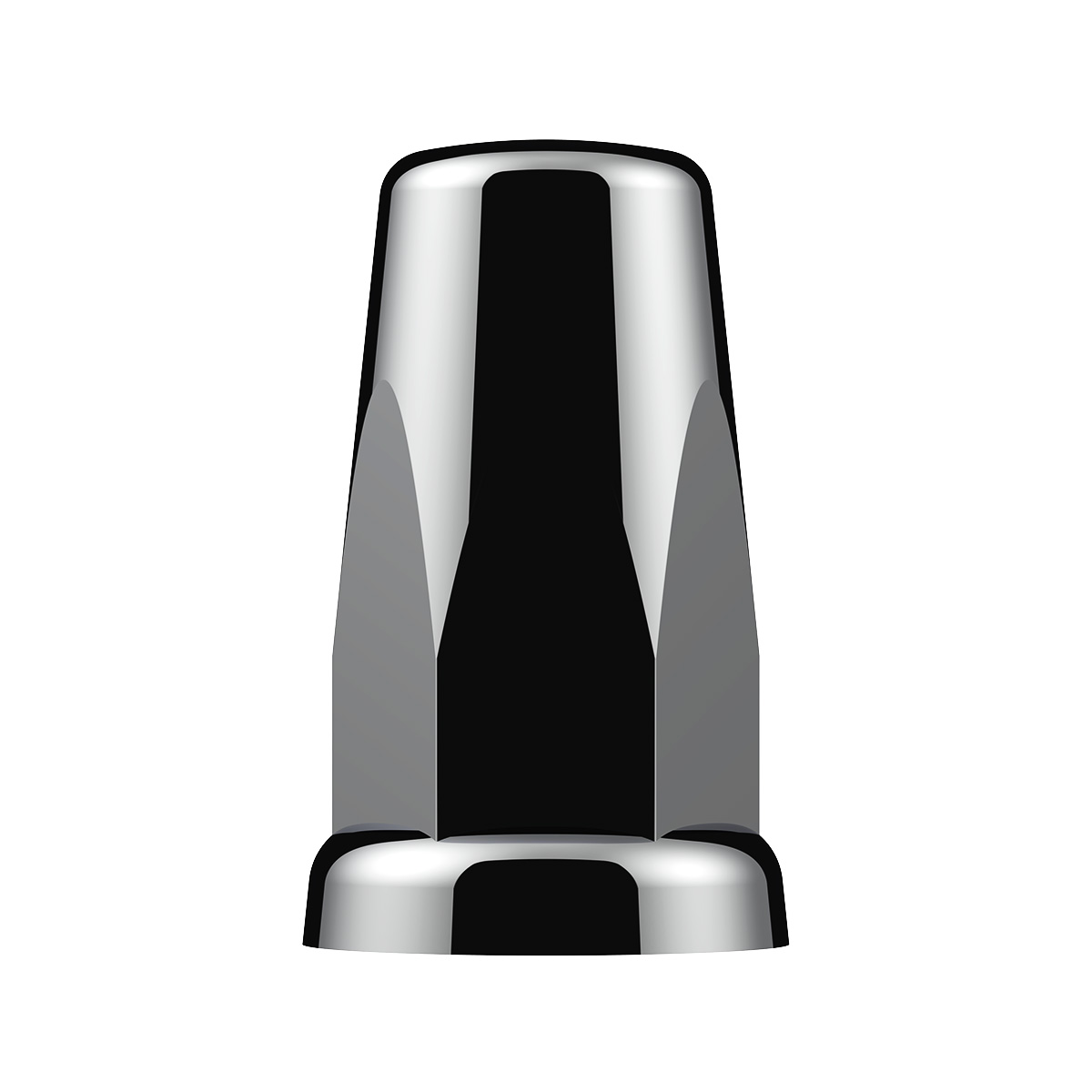 33mm X 3-1/4" Chrome Plastic Tall Nut Covers With Flange - Push-On (Box of 20) - Thumbnail 3