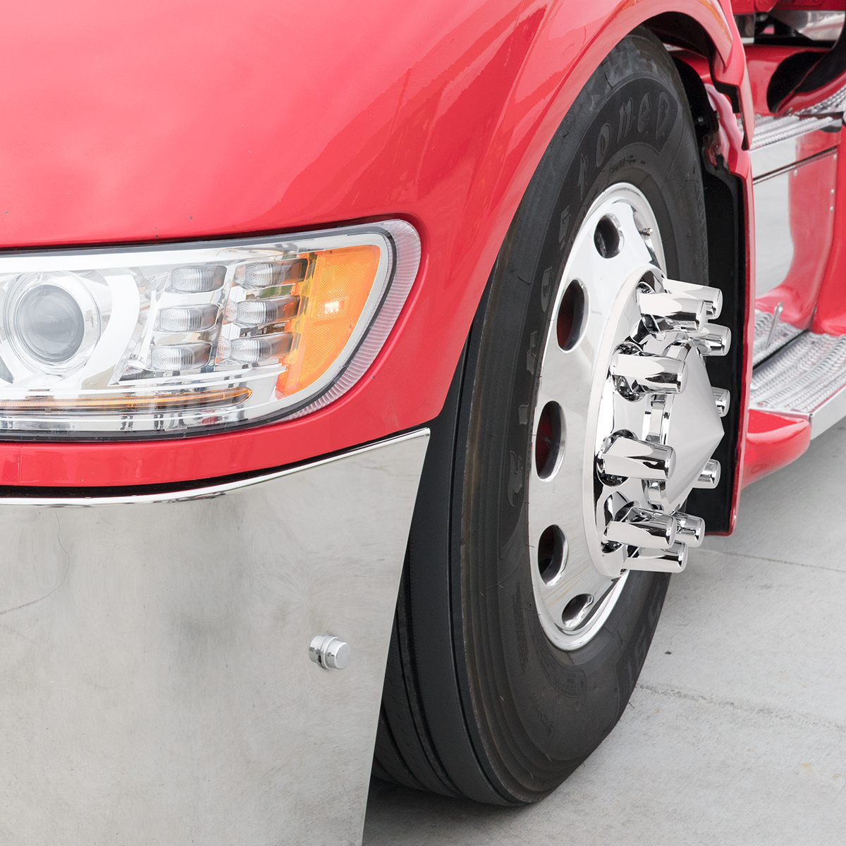 33mm X 3-1/4" Chrome Plastic Tall Nut Cover With Flange - Push-On (Bulk) - Thumbnail 4