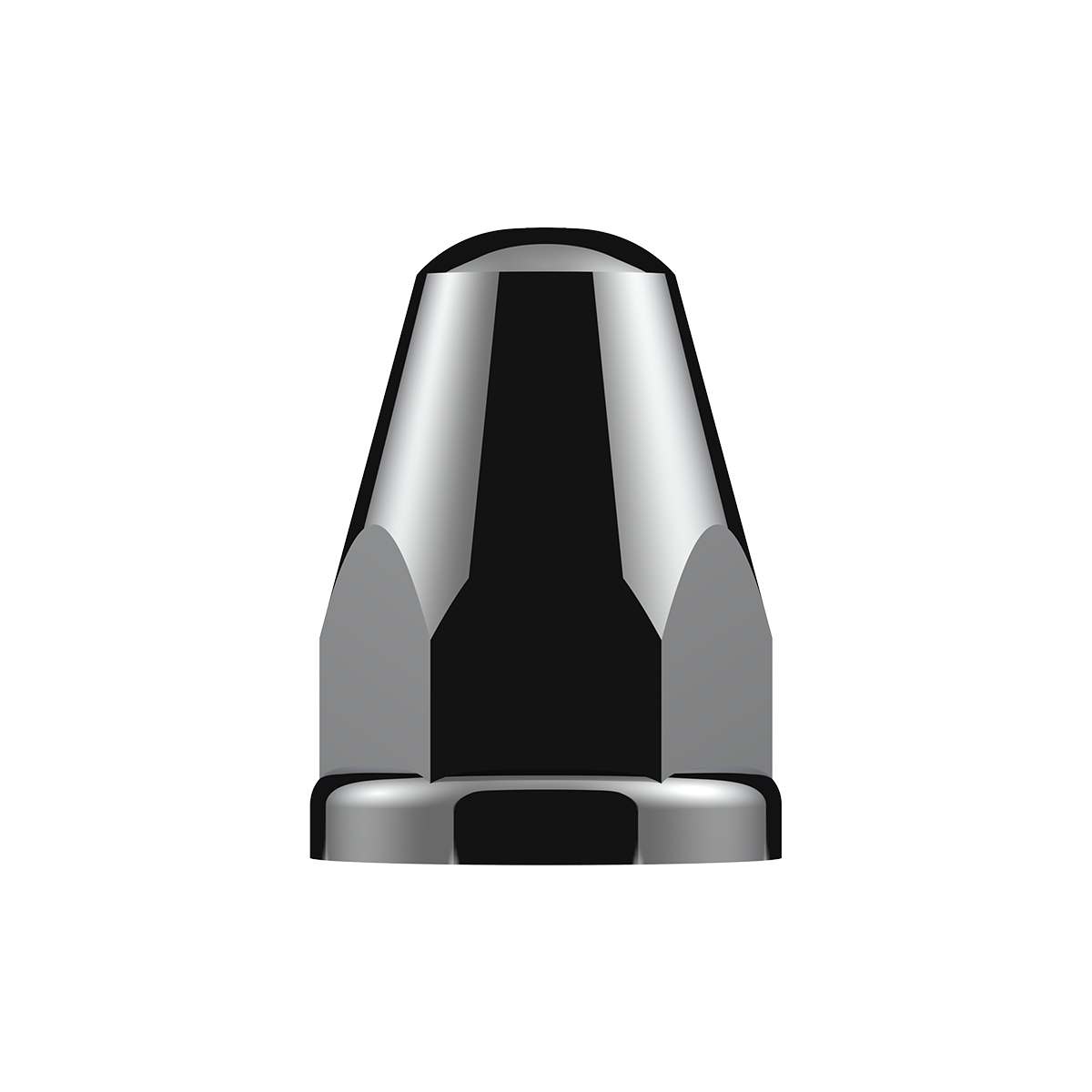 33mm X 2-5/8" Chrome Plastic Bullet Nut Covers With Flange - Push-On (Box of 20) - Thumbnail 4