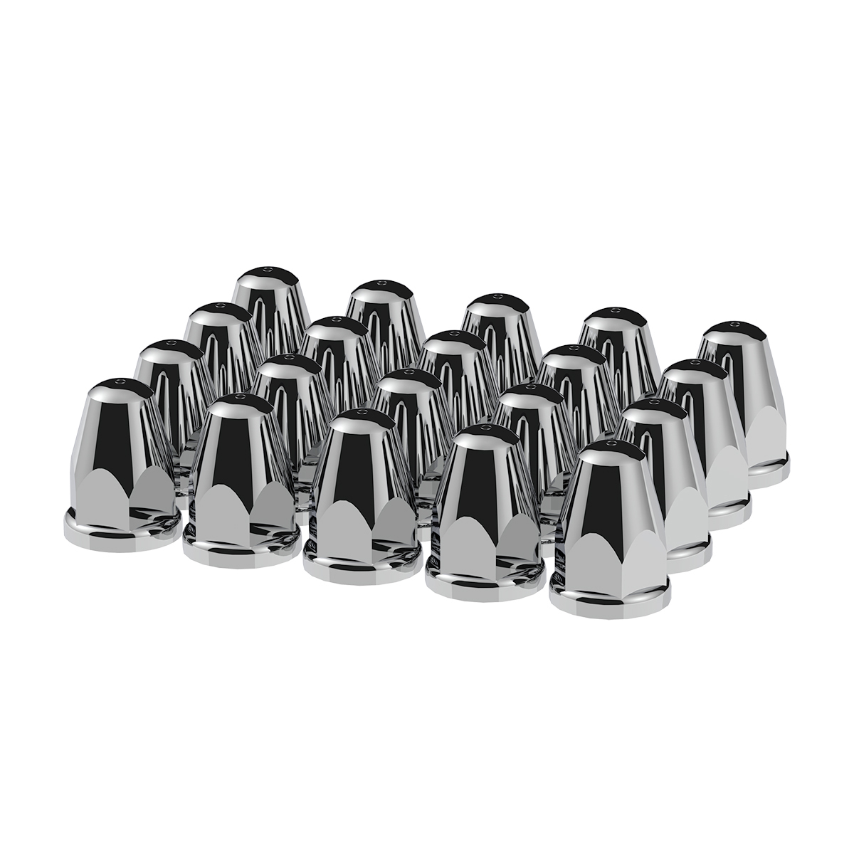 33mm X 2-5/8" Chrome Plastic Bullet Nut Covers With Flange - Push-On (Box of 20) - Thumbnail 10