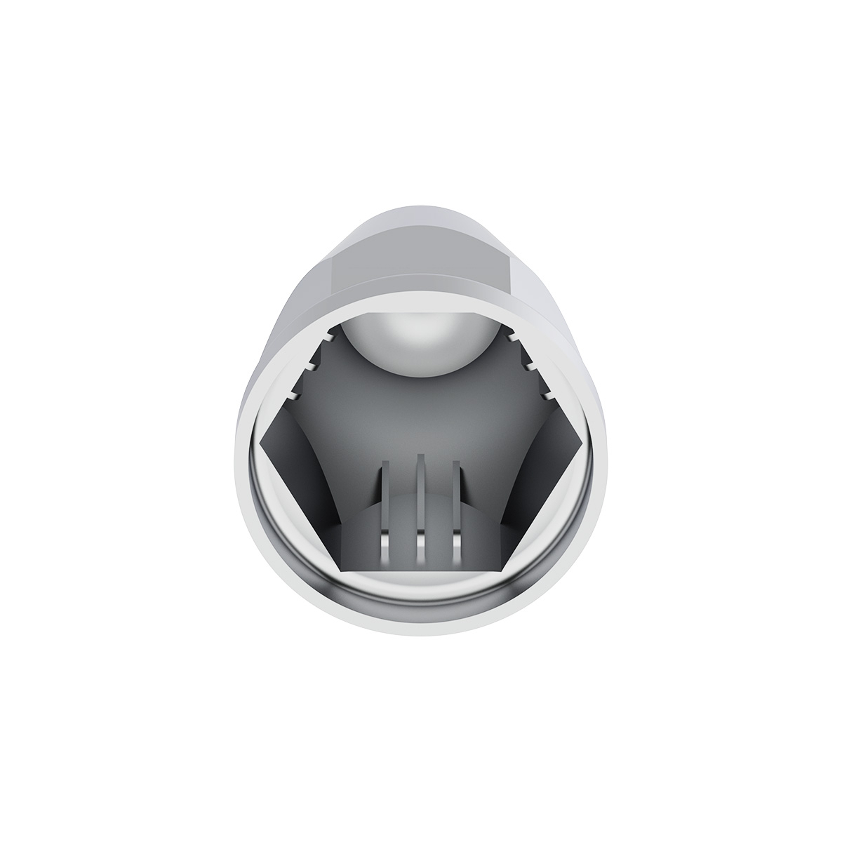 33mm x 2-5/8" Chrome Plastic Bullet Nut Cover With Flange - Push-On (Bulk) - Thumbnail 3