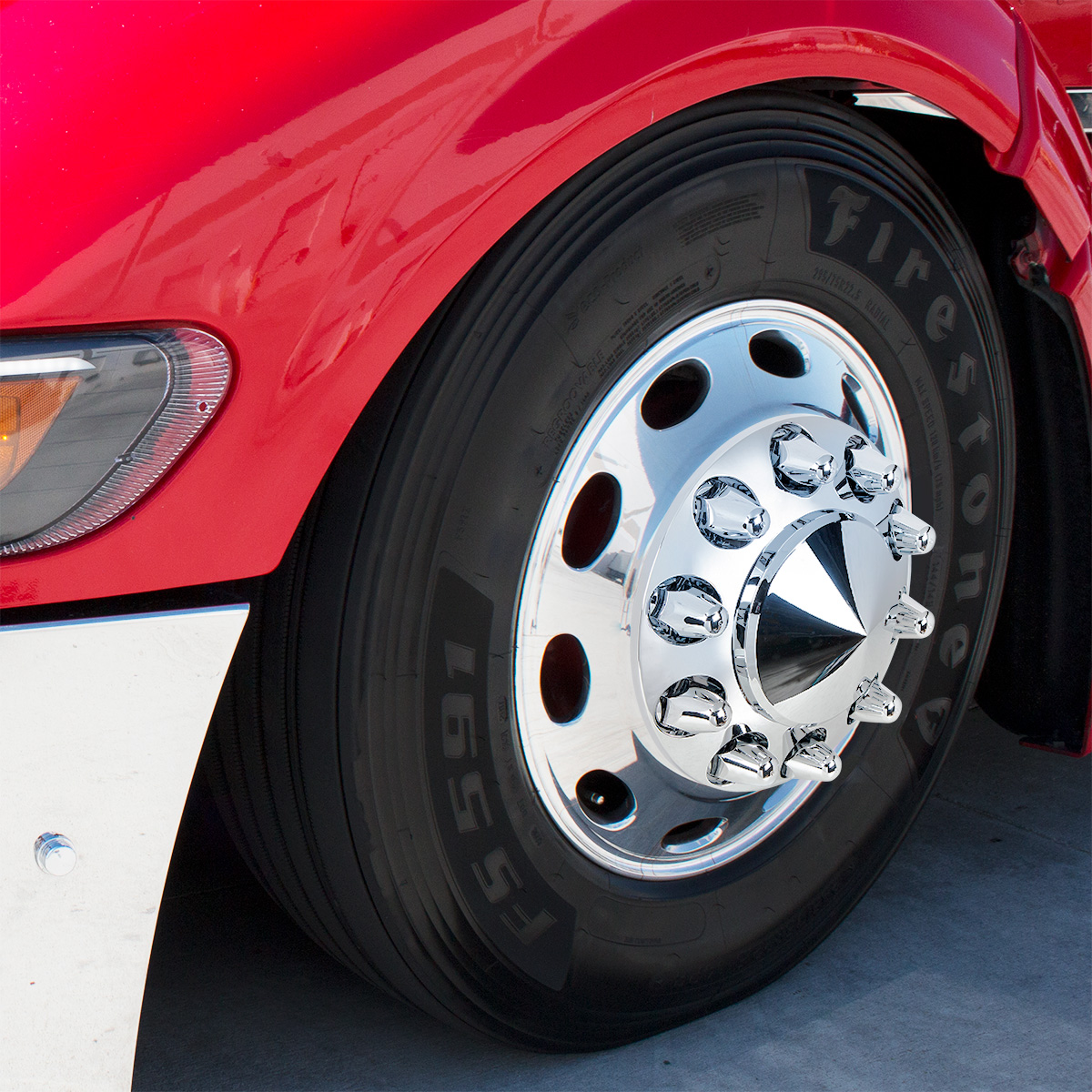 33mm x 2-5/8" Chrome Plastic Bullet Nut Cover With Flange - Push-On (Bulk) - Thumbnail 4