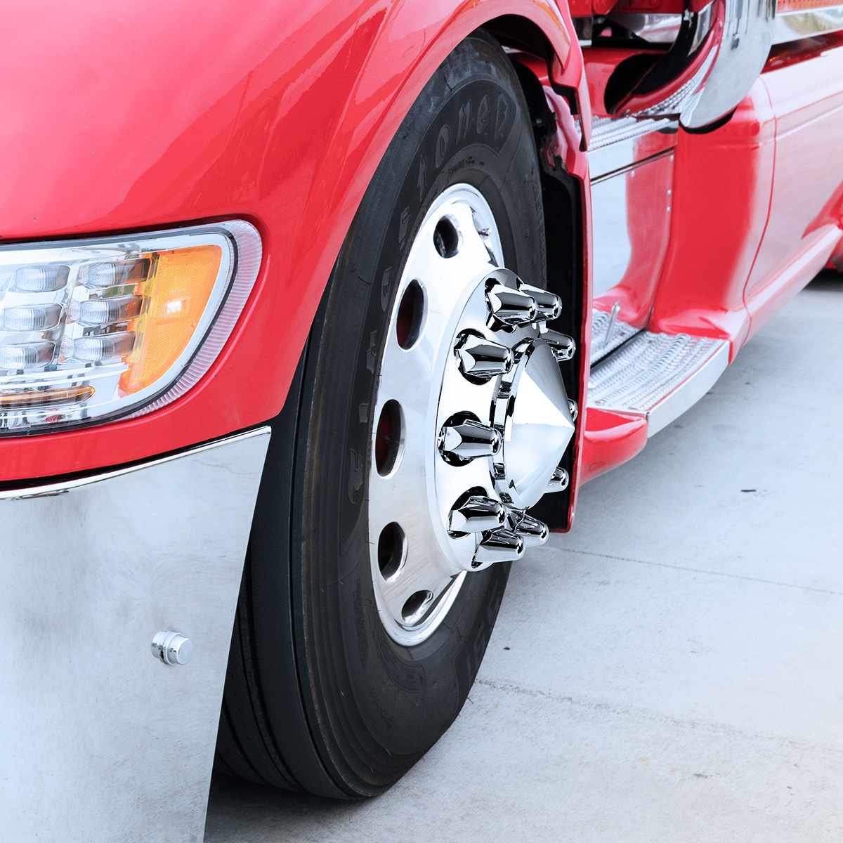 33mm x 2-5/8" Chrome Plastic Bullet Nut Cover With Flange - Push-On (Bulk) - Thumbnail 5