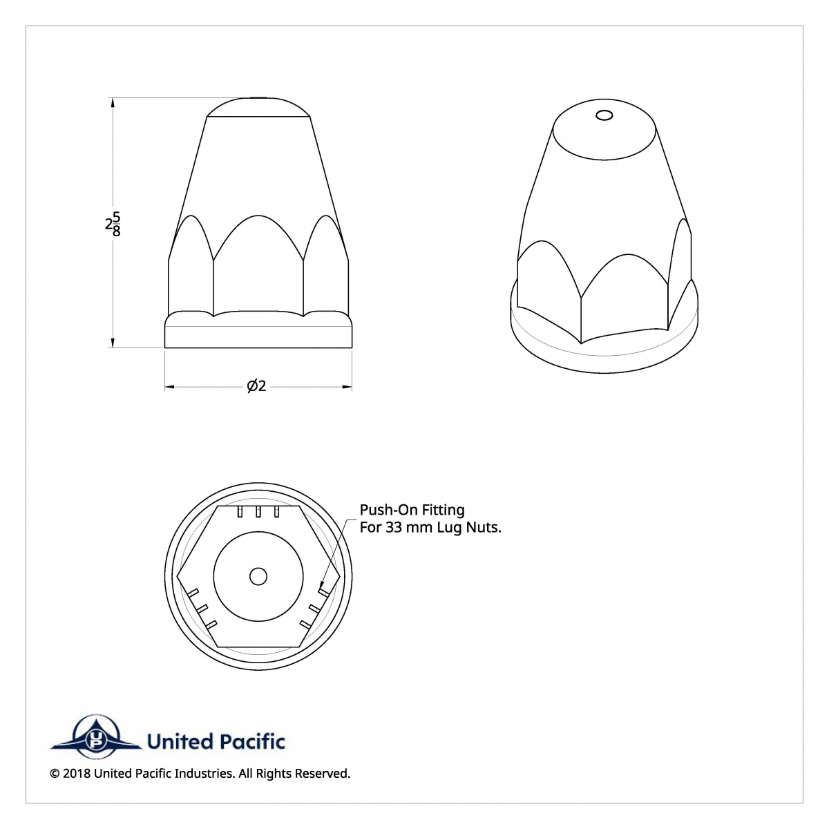 33mm x 2-5/8" Chrome Plastic Bullet Nut Cover With Flange - Push-On (Bulk) - Thumbnail 6