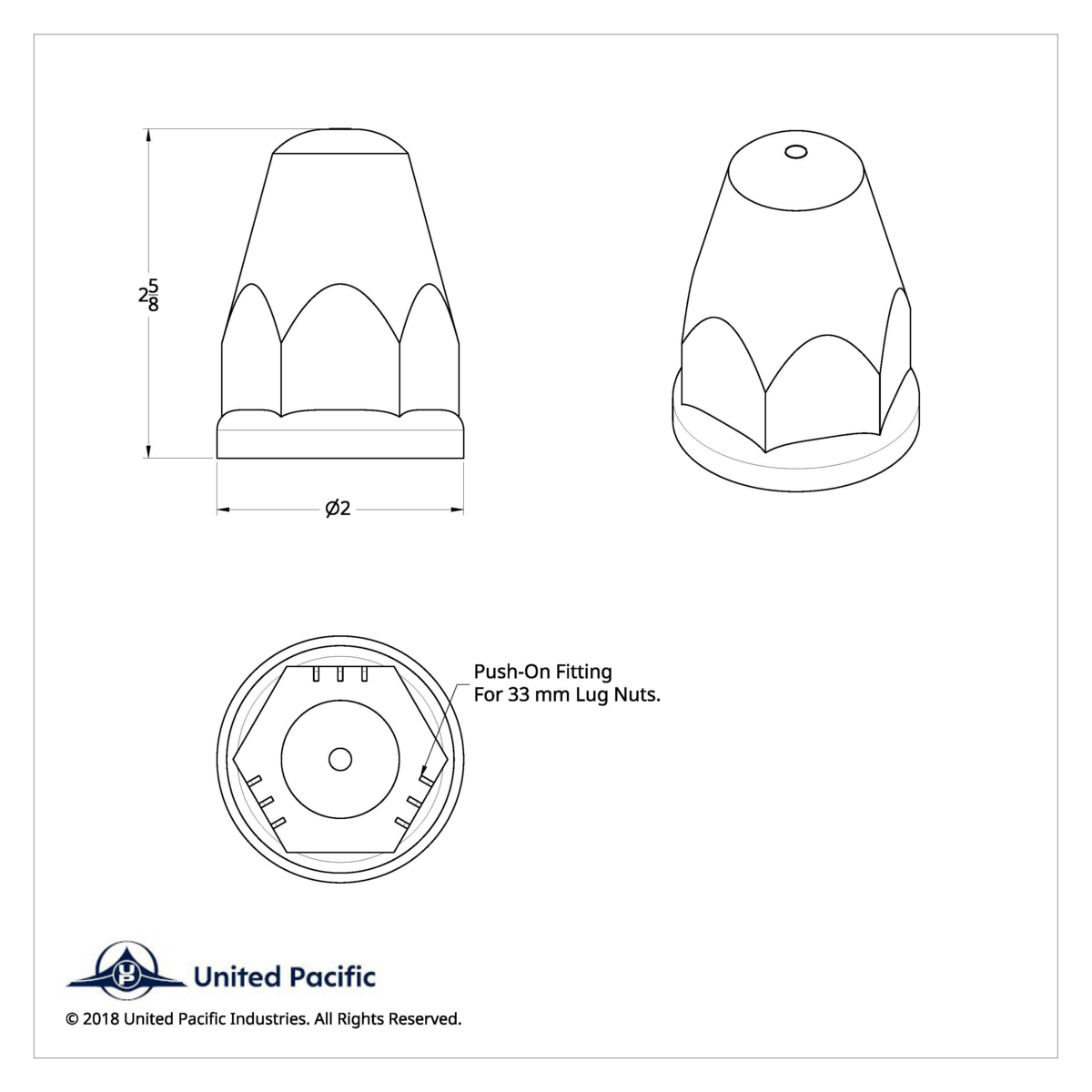 33mm x 2-5/8" Chrome Plastic Bullet Nut Cover With Flange - Push-On (Bulk) - Thumbnail 8