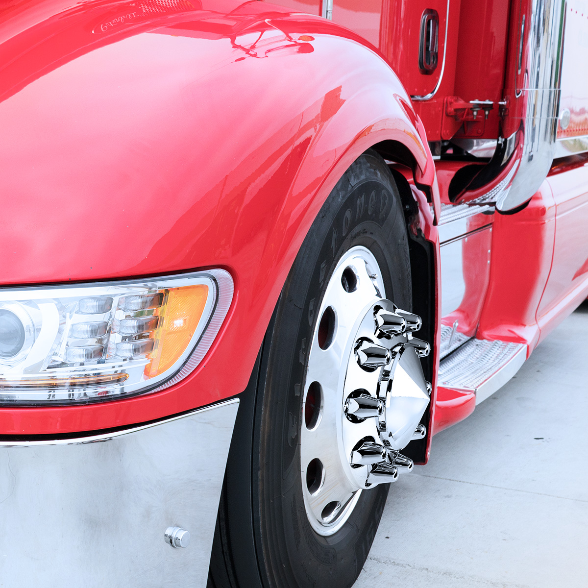 33mm X 2-5/8" Chrome Plastic Bullet Nut Covers With Flange - Push-On (60-Pack) - Thumbnail 4