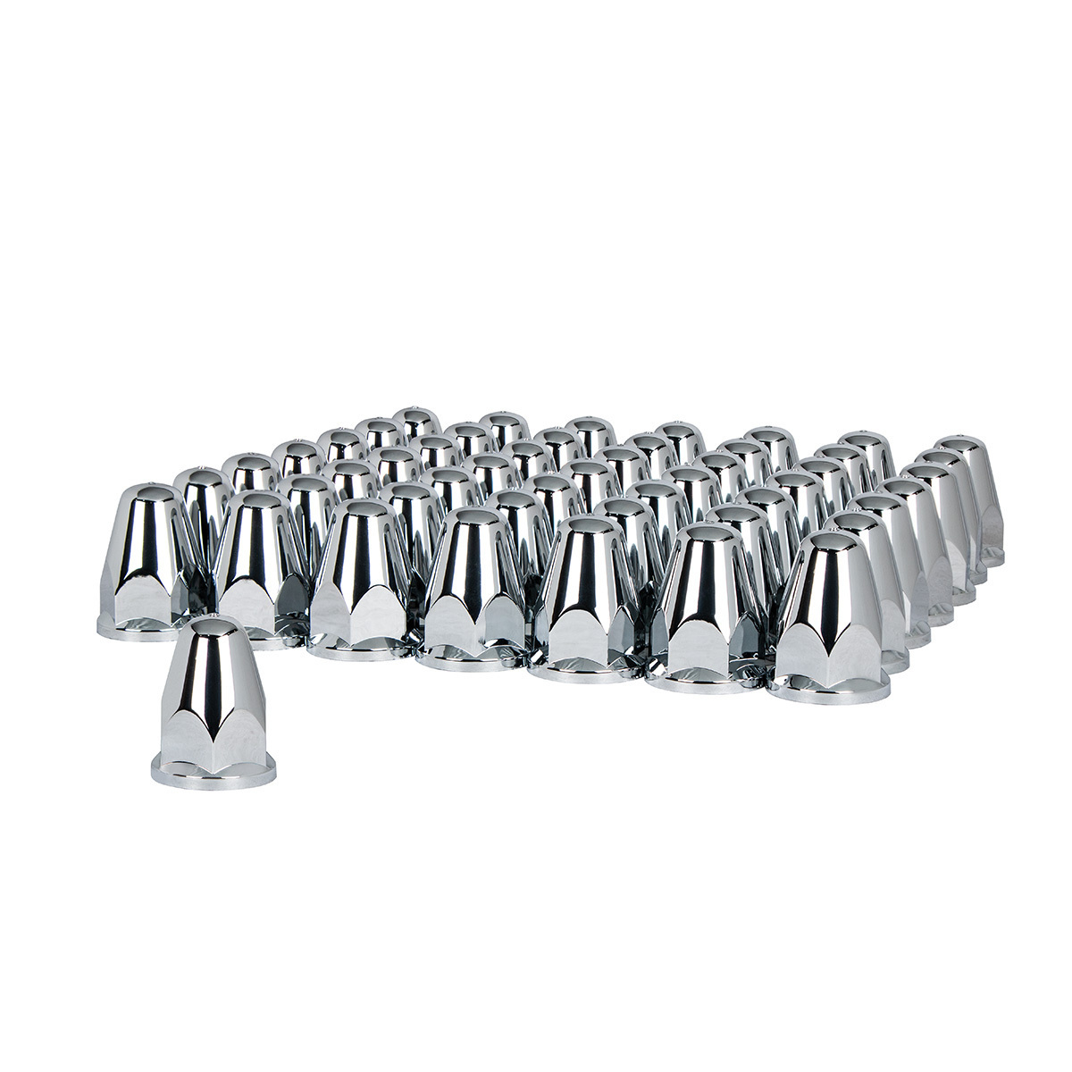33mm X 2-5/8" Chrome Plastic Bullet Nut Covers With Flange - Push-On (60-Pack) - Thumbnail 9