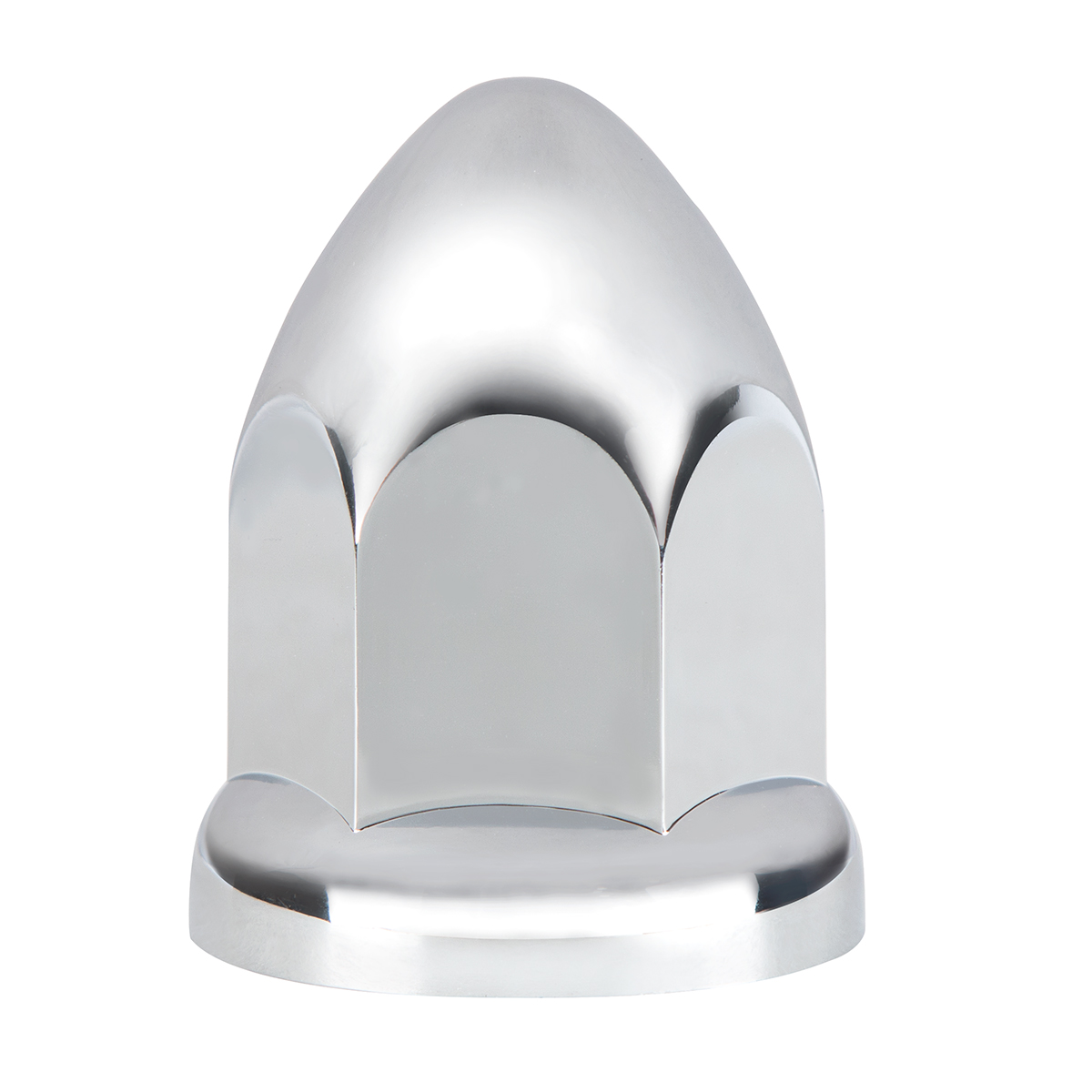 1-1/2" x 2-3/4" Chrome Plastic Bullet Nut Covers With Flange - Push-On (20-Pack) - Thumbnail 2