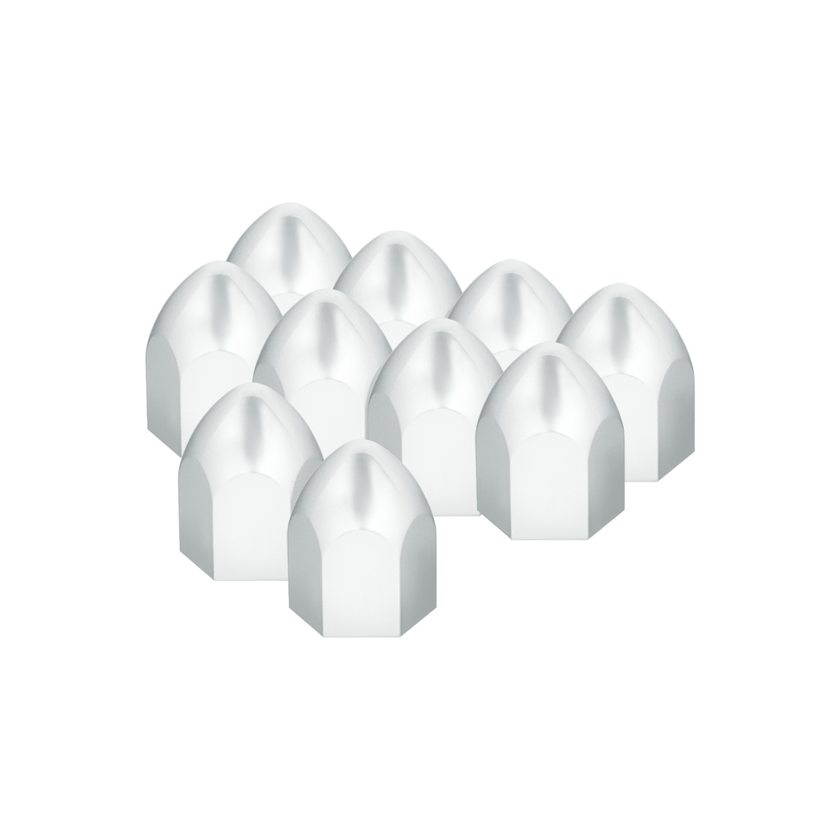 1" x 1 5/8" Chrome Plastic Bullet Nut Cover - Push-On (10 Pack) - Thumbnail 2