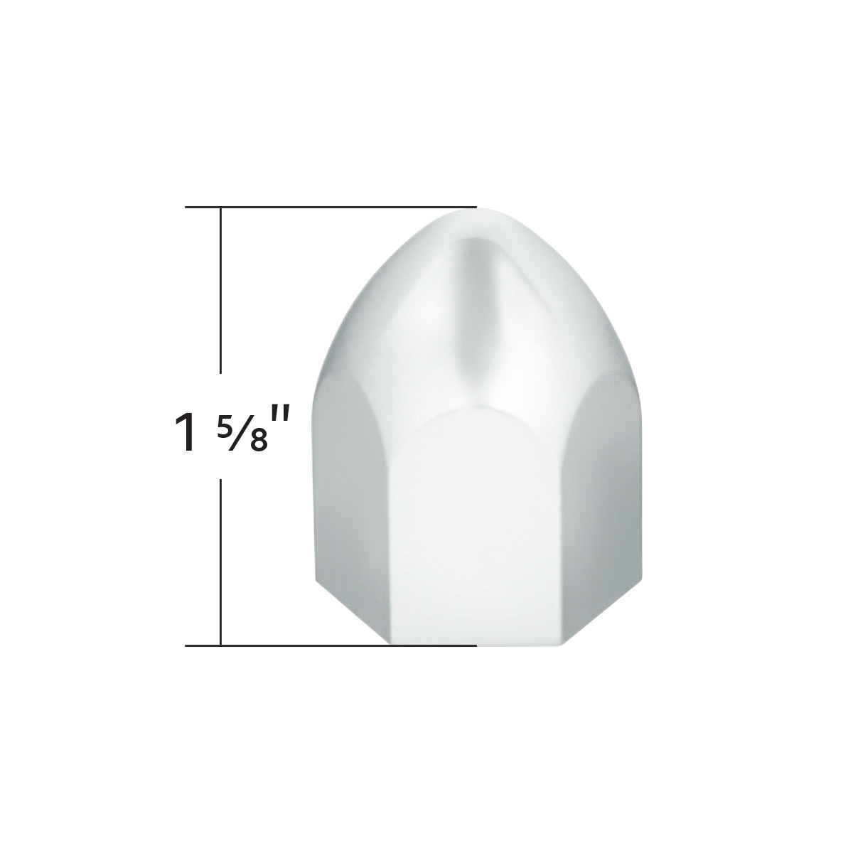 1" X 1 5/8" Chrome Plastic Bullet Nut Cover - Push-On (50-Pack) - Thumbnail 6