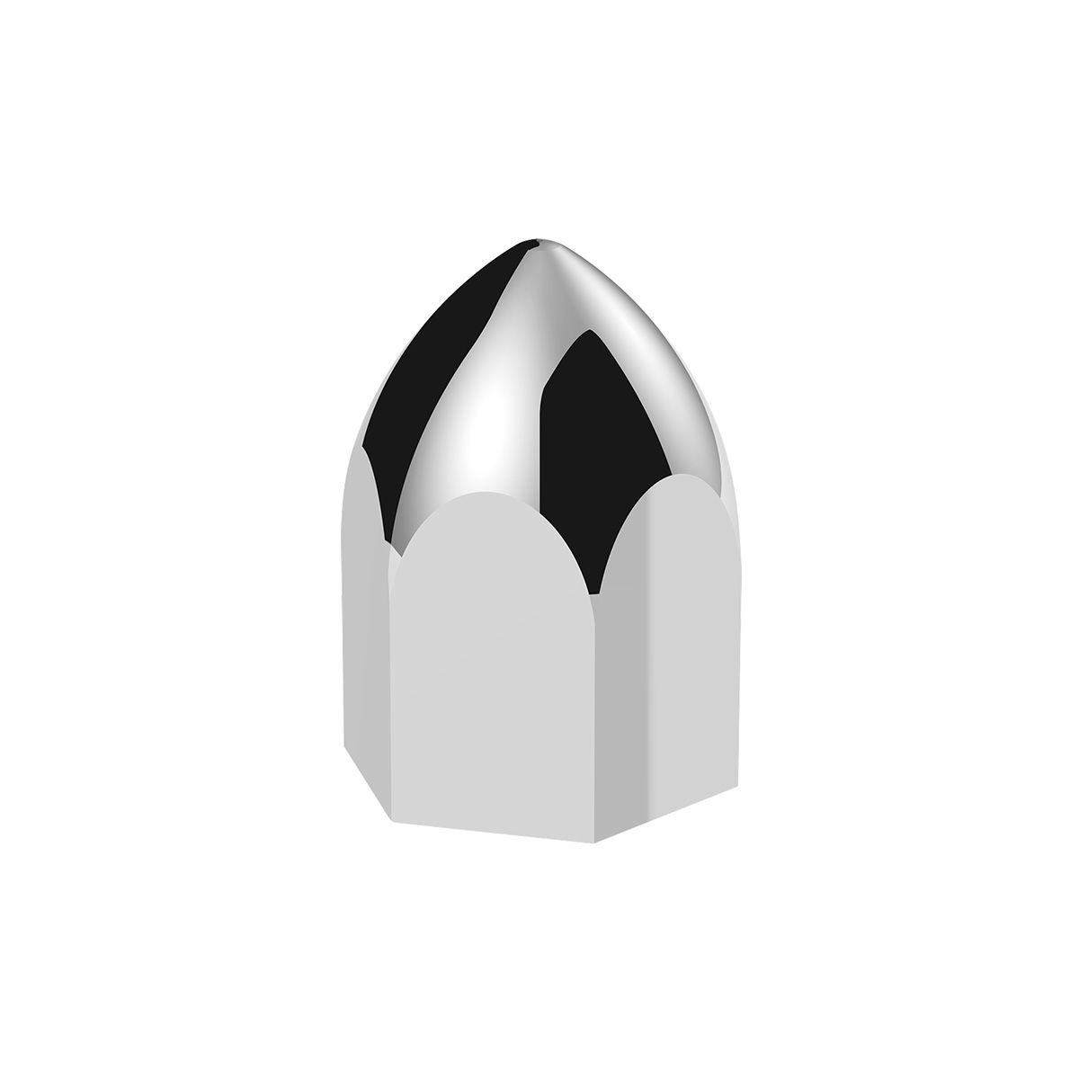 11/16" X 1-5/16" Chrome Plastic Bullet Nut Cover - Push-On