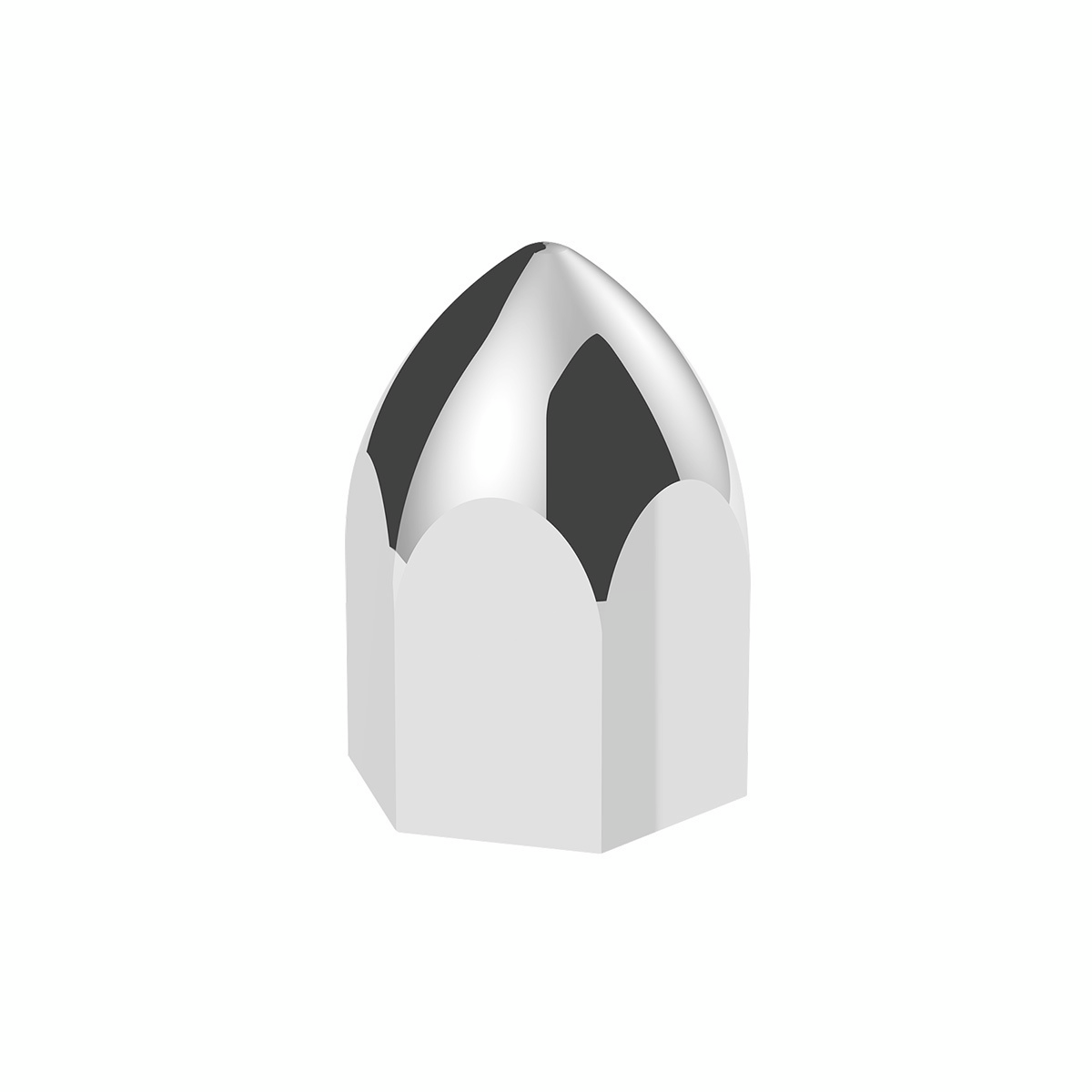 11/16" X 1-5/16" Chrome Plastic Bullet Nut Cover - Push-On - Thumbnail 6