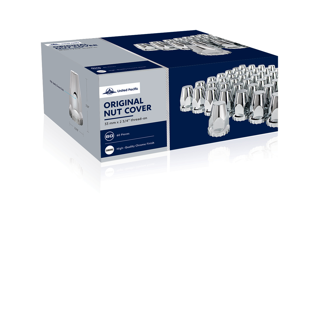 33mm x 2-3/4" Chrome Plastic Original Nut Covers - Thread-On (Box of 60) - Thumbnail 6