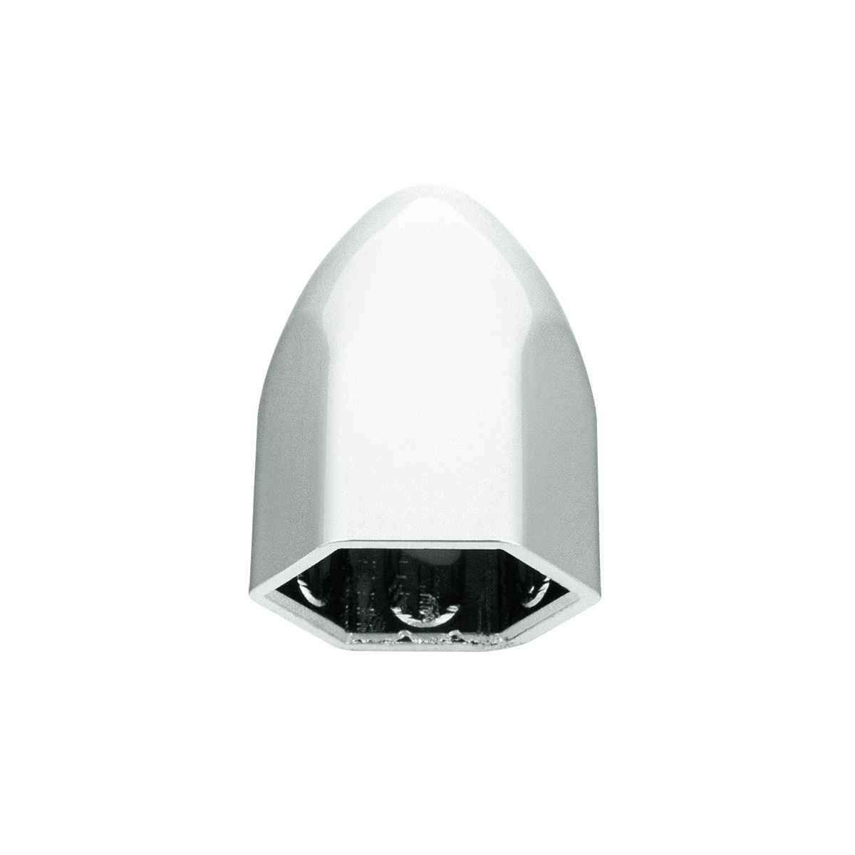 9/16" x 15/16" Chrome Plastic Bullet Nut Covers - Push-On (50-Pack) - Thumbnail 5