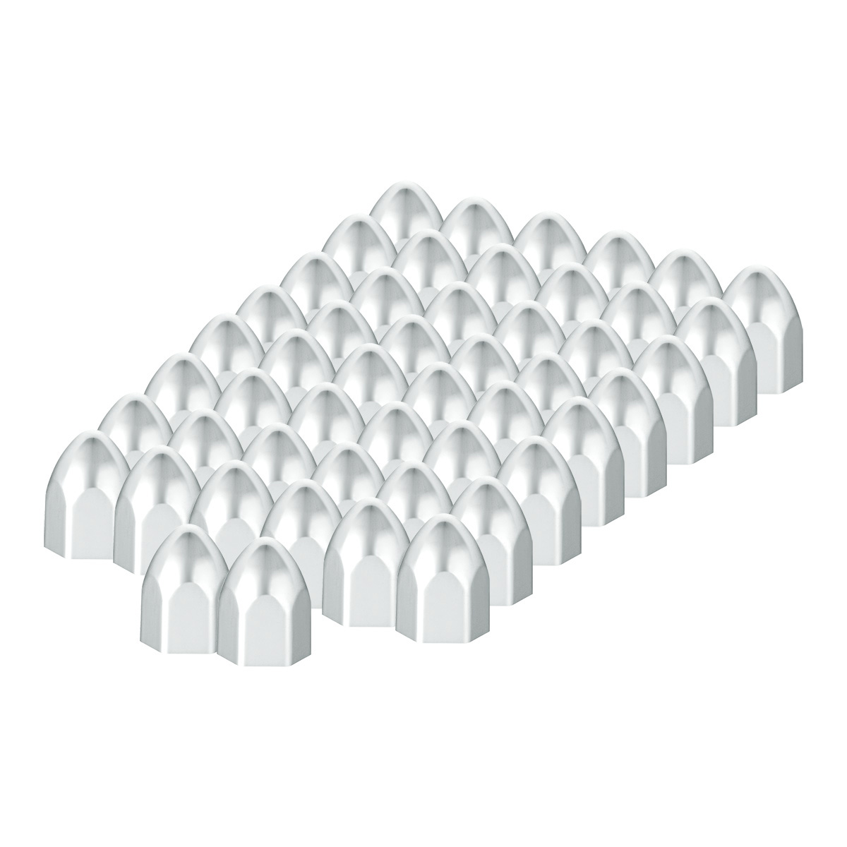 1/2" X 15/16" Chrome Plastic Bullet Nut Cover - Push-On (50-Pack) - Thumbnail 2