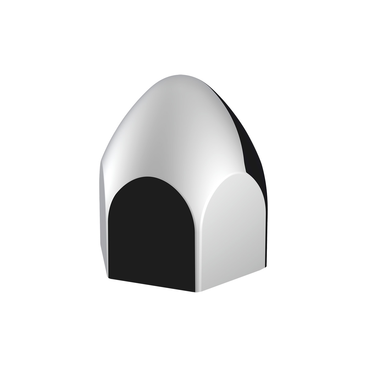 3/4" X 1 3/8" Chrome Plastic Bullet Nut Cover - Push-On (10-Pack) - Thumbnail 4