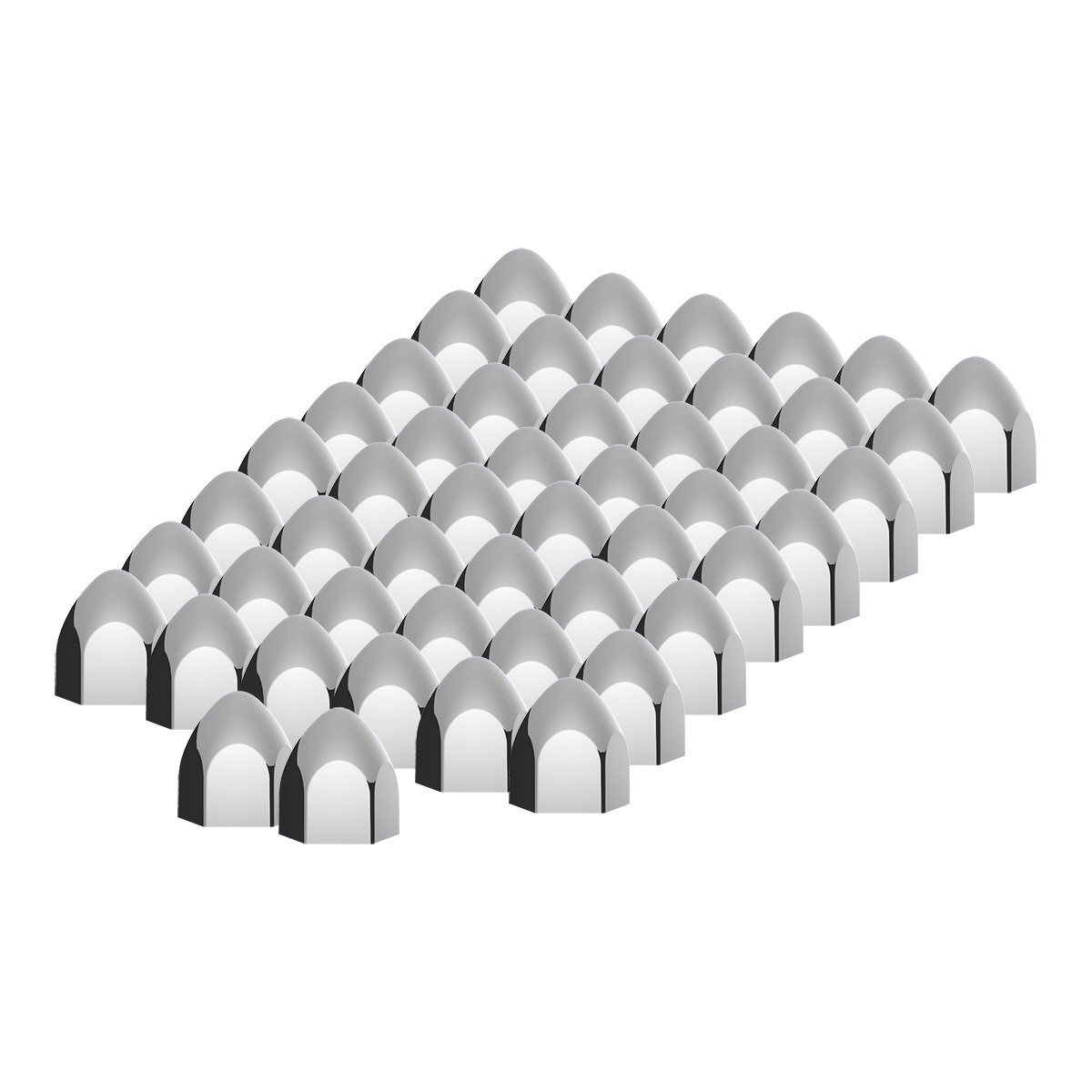 3/4" X 1 3/8" Chrome Plastic Bullet Nut Cover - Push-On (50-Pack) - Thumbnail 2