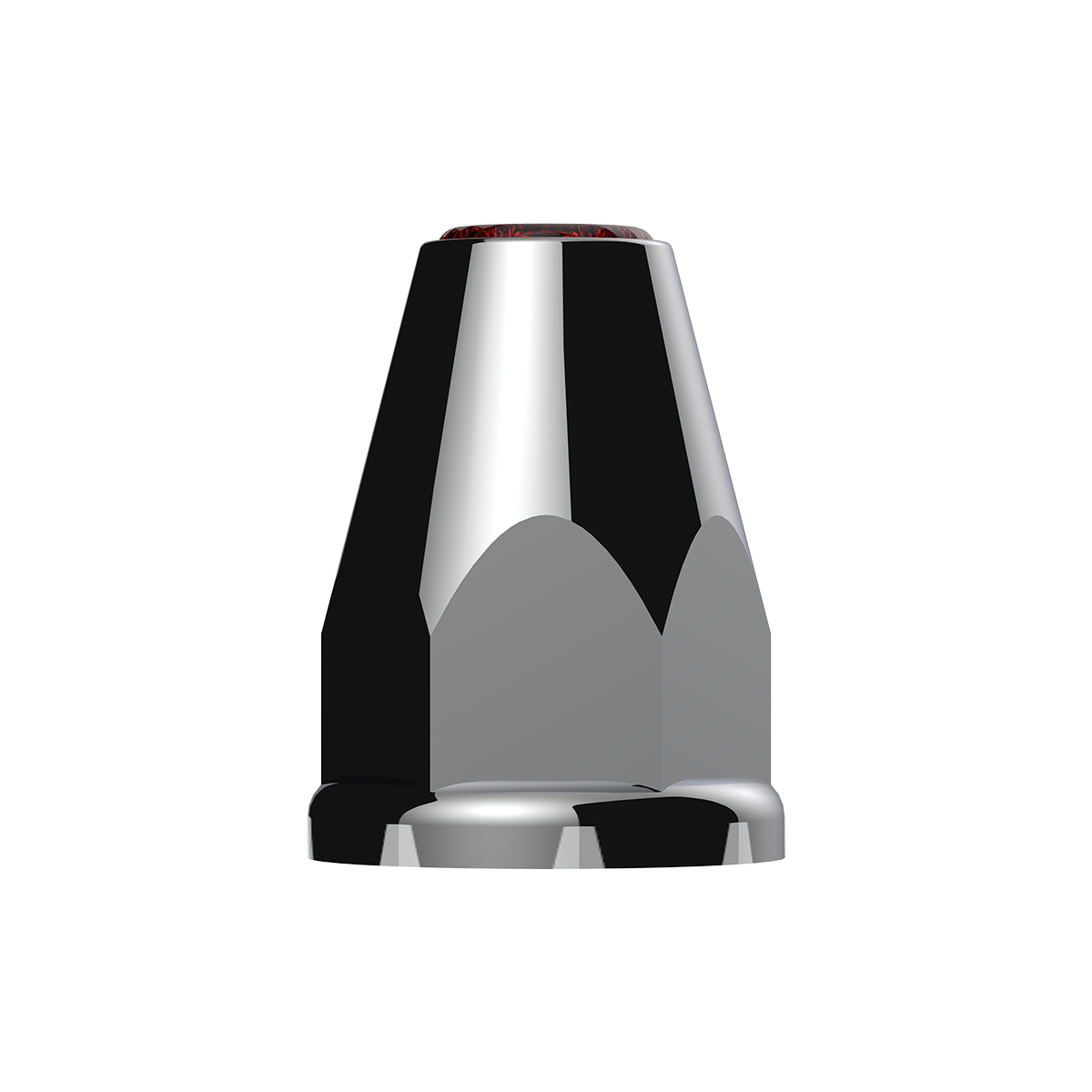 33mm X 2-3/4" Chrome Plastic Nut Covers With Flange - Push-On -Amber Reflector (Color Box of 20) - Thumbnail 3