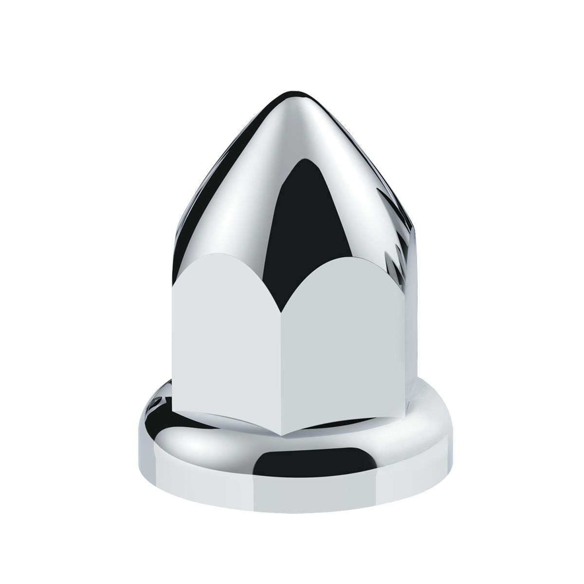 33mm X 2-3/8" Chrome Plastic Bullet Nut Cover With Flange - Push-On (Color Box of 60)