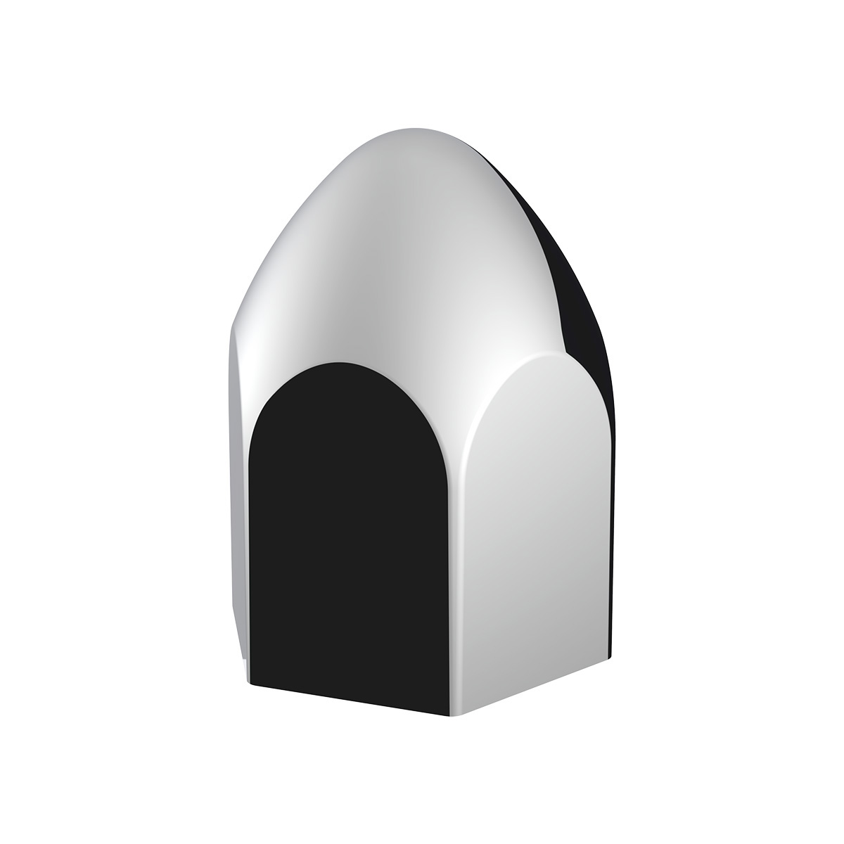 15/16" x 1 5/8" Chrome Plastic Bullet Nut Covers - Push-On (50-Pack) - Thumbnail 4