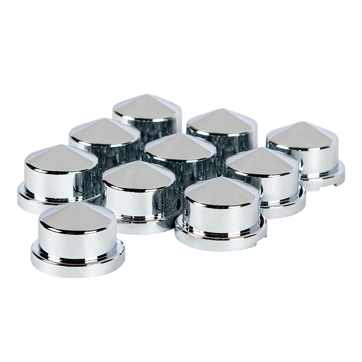 3/4" X 7/8" Chrome Plastic Pointed Nut Covers - Push-On (Color Box of 10) - Thumbnail 10