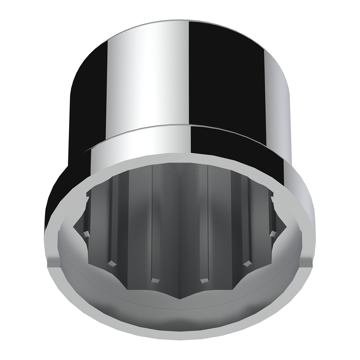 15/16" X 1-1/2" Chrome Plastic Pointed Nut Cover - Push-On - Thumbnail 3