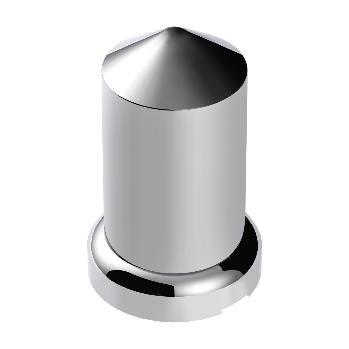 33mm X 3-3/16" Chrome Plastic Pointed Nut Covers With Flange - Push-On (Color Box Of 20) - Thumbnail 2