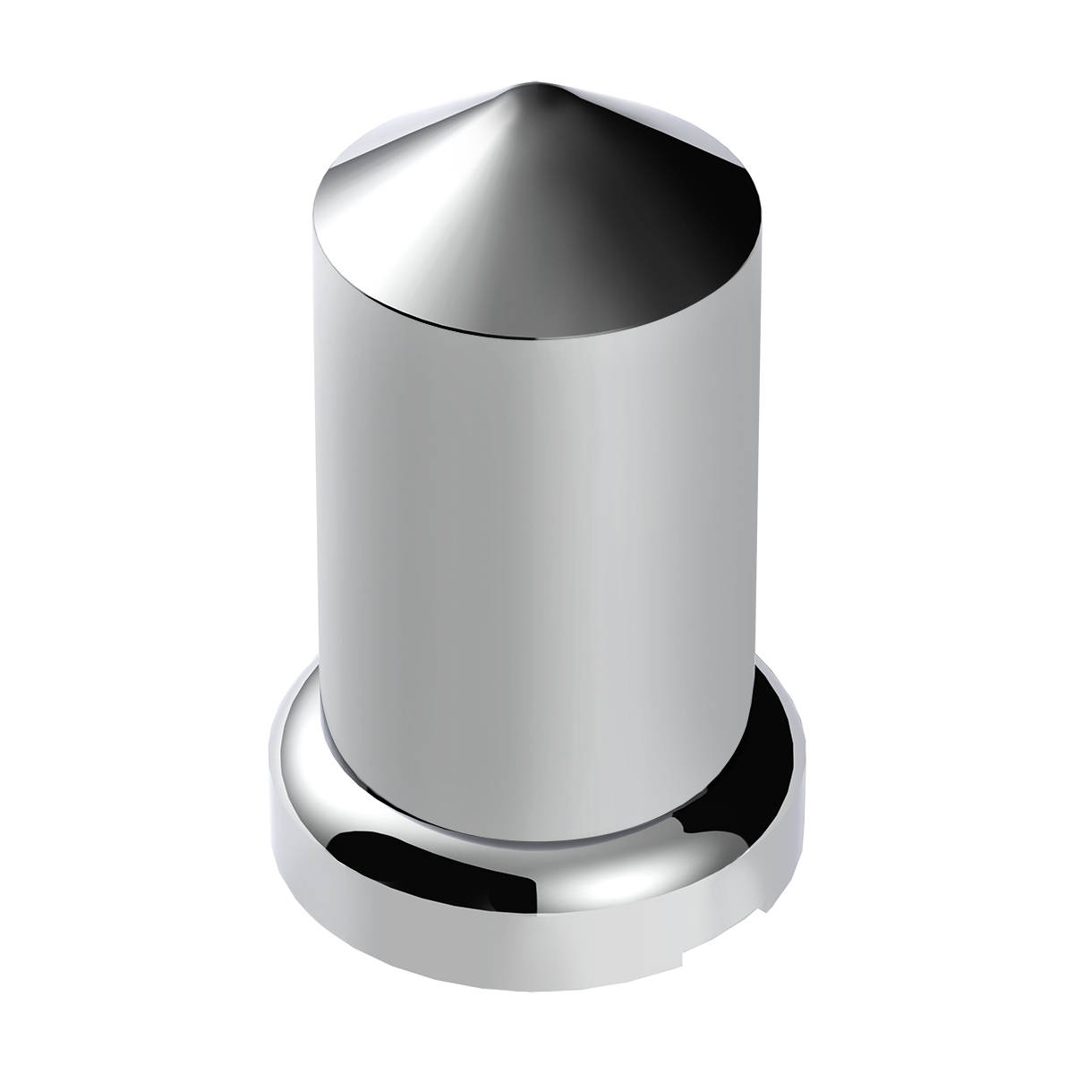 33mm X 3-3/16" Chrome Plastic Pointed Nut Cover With Flange - Push-On (Bulk) - Thumbnail 7