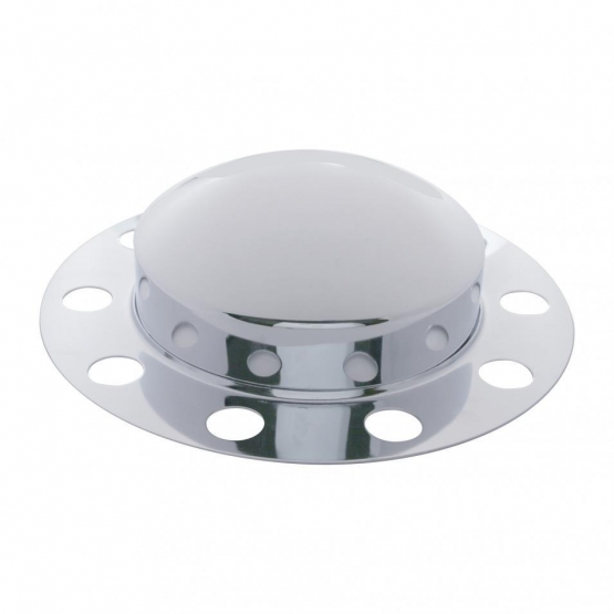 Chrome Dome Front Axle Cover 2PC Kit For 33mm Nut Cover - Steel/Aluminum Wheel (10 Hole) (2-Pack)