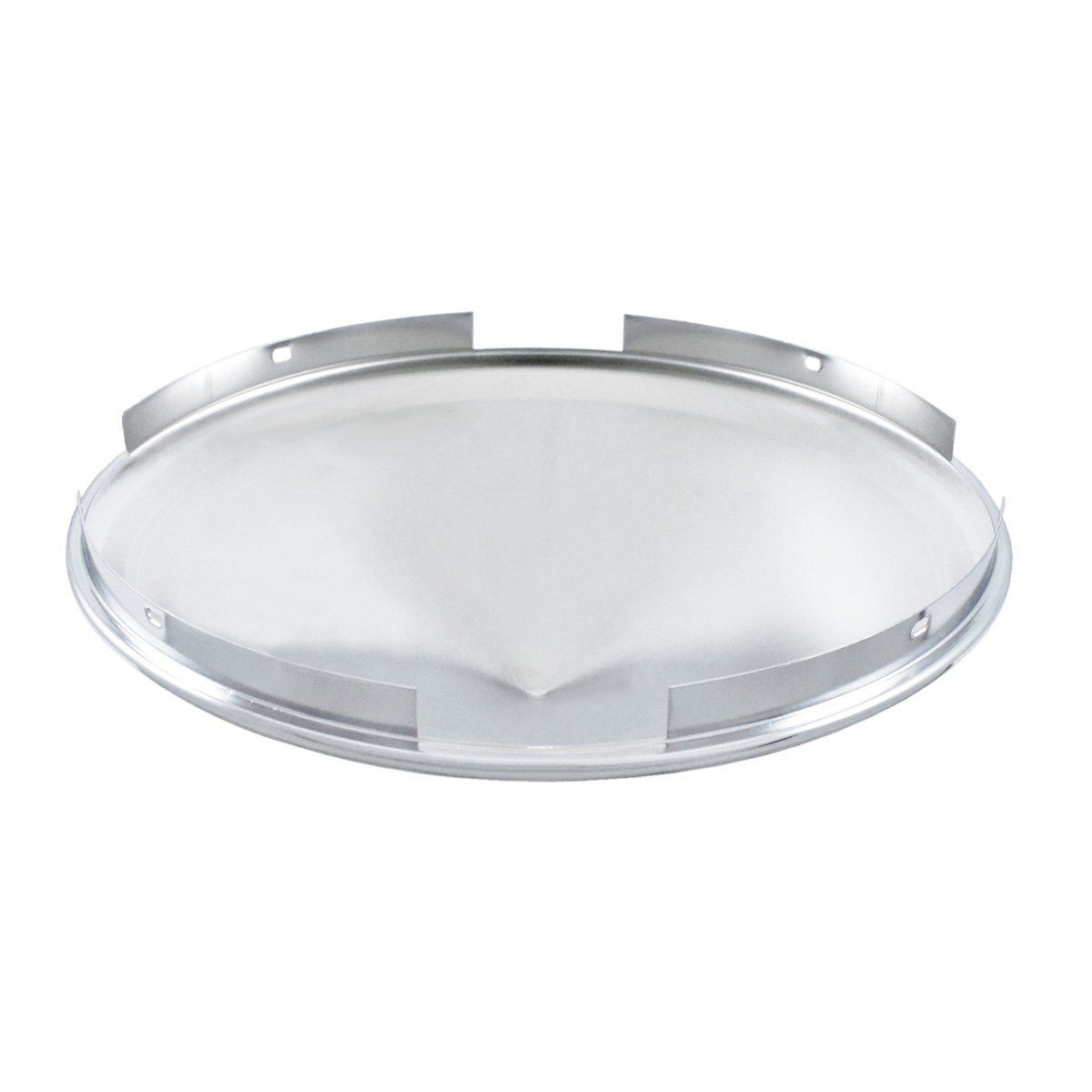 4 Even Notched Chrome Pointed Front Hubcap - 7/16" Lip - Thumbnail 3