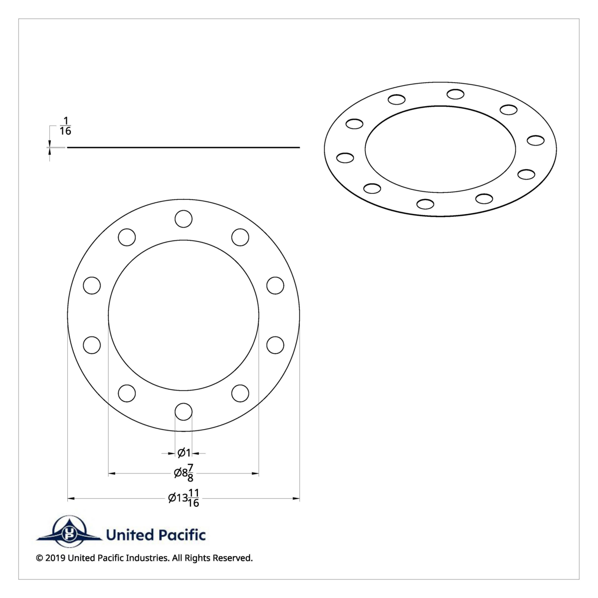 Black Plastic Rim Protector With 1" Hole - Thumbnail 3