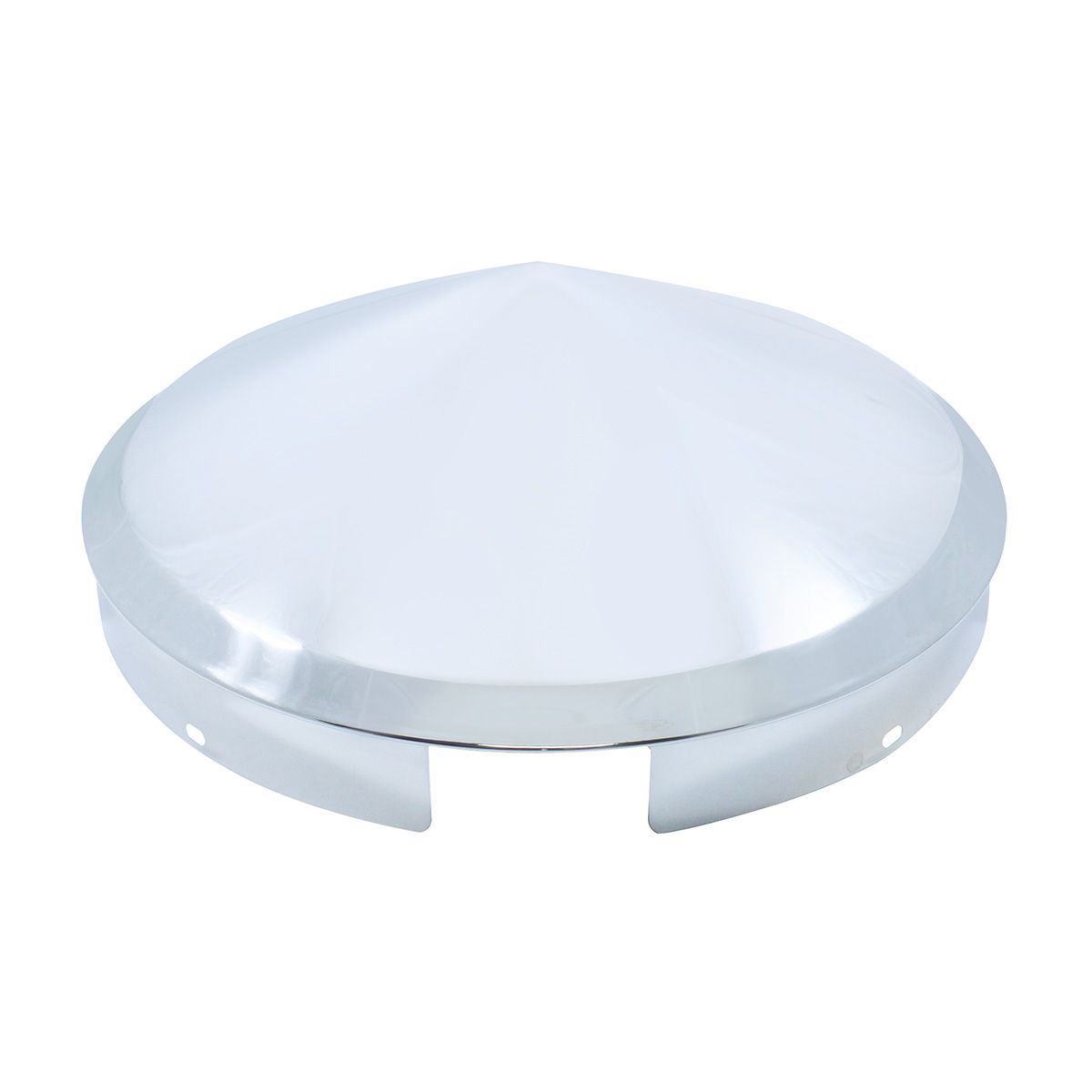 4 Even Notched Chrome Pointed Front Hubcap - 1" Lip