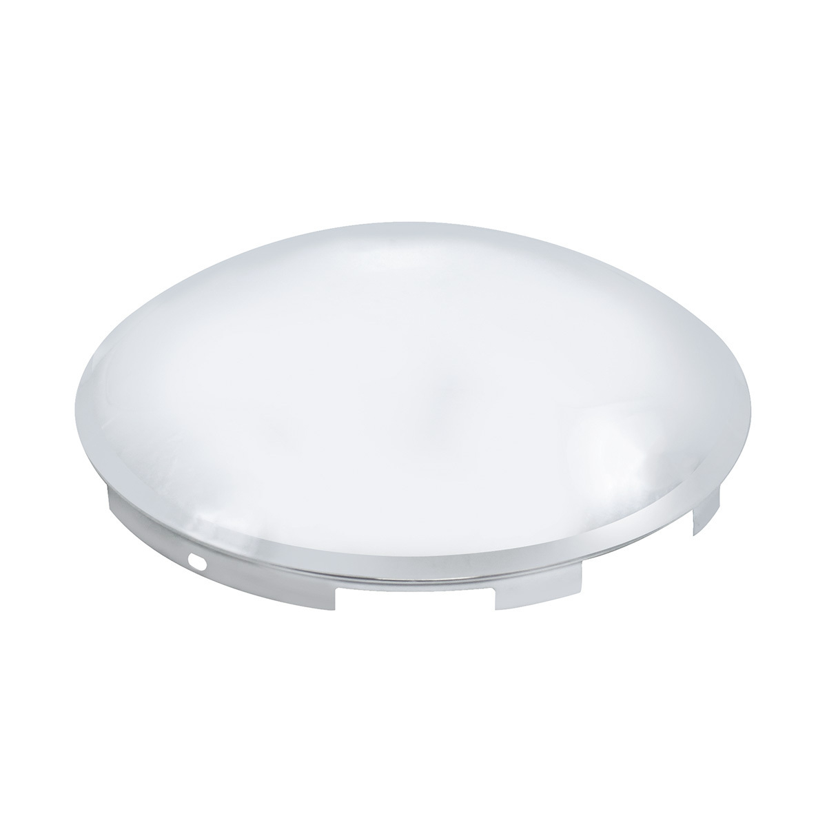 6 Uneven Notched Chrome Dome Front Hubcap - 7/16" Lip - Thumbnail 4