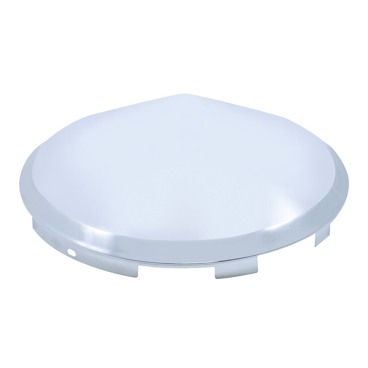 6 Uneven Notched Chrome Pointed Front Hubcap - 7/16" Lip