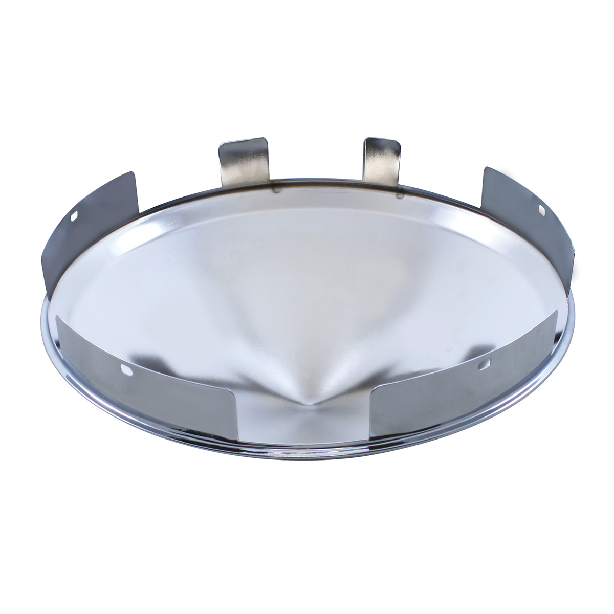 6 Uneven Notched Chrome Pointed Front Hubcap - 1" Lip - Thumbnail 3