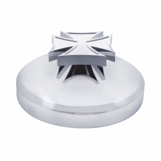 8" Chrome Rear Hubcap With Iron Cross Spinner