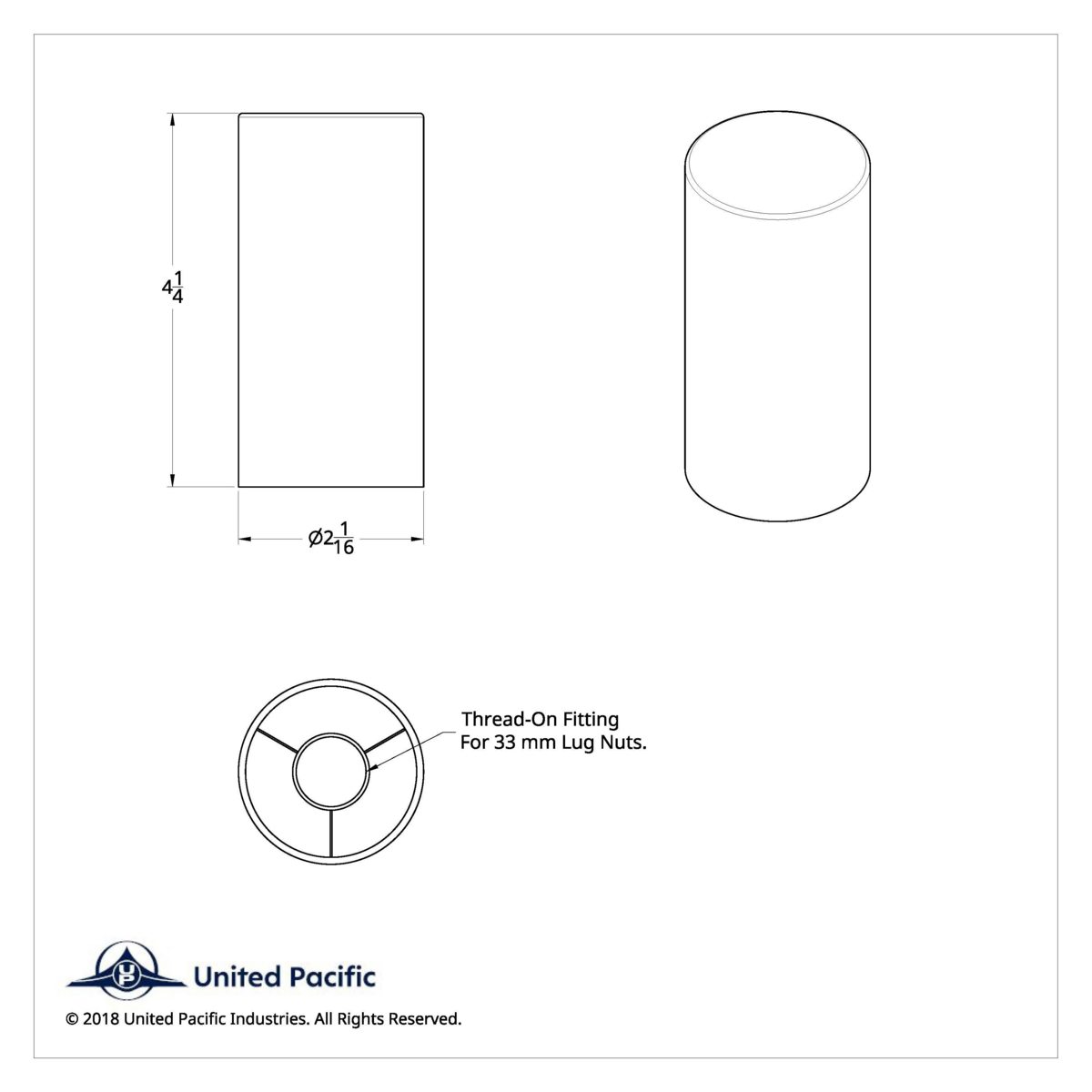 33mm x 4-1/4" Matte Black Tall Cylinder Nut Covers - Thread-On (60-Pack) - Thumbnail 12