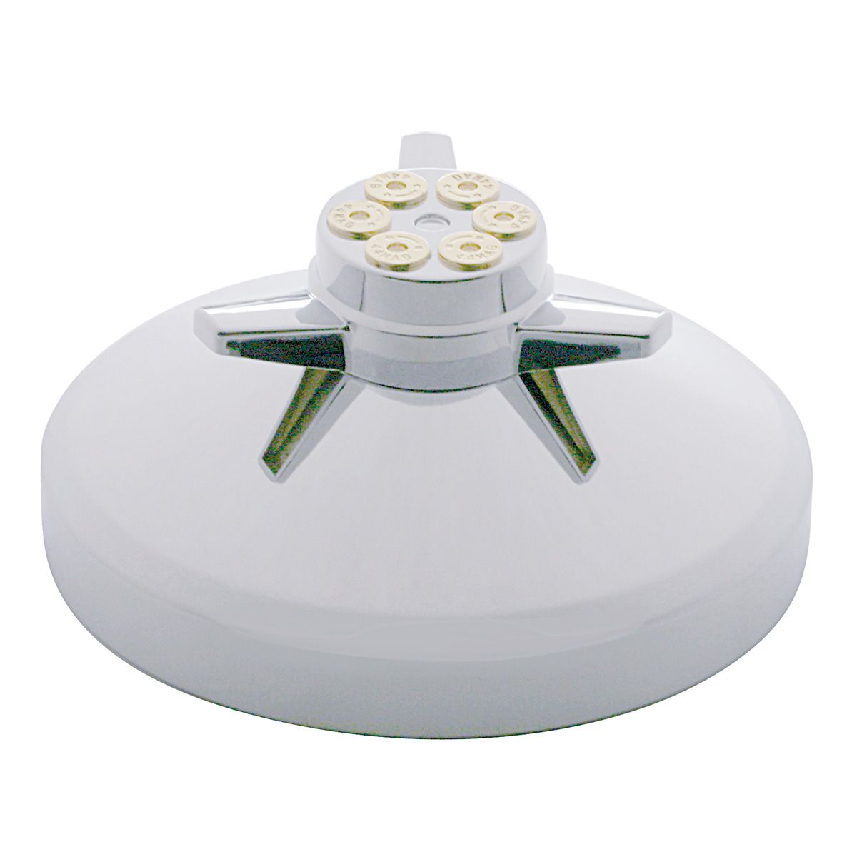 8" Chrome Rear Hubcap With Gun Cylinder Spinner