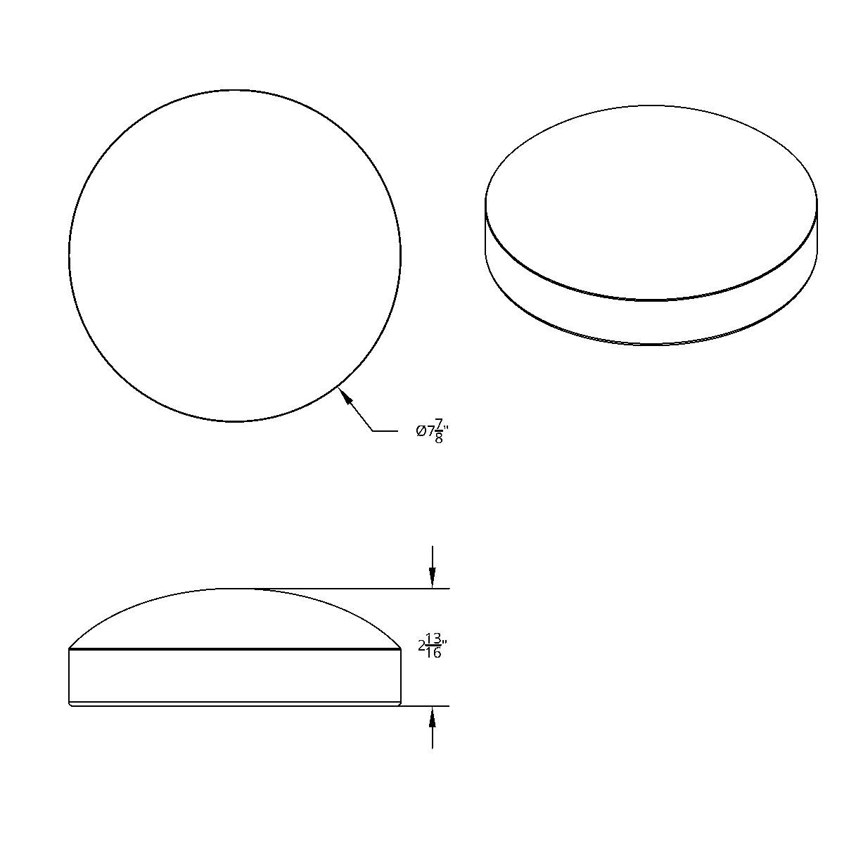 7-1/2" Chrome Dome Rear Hubcap - Thumbnail 3