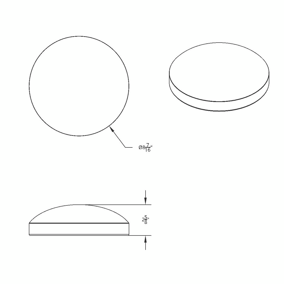 8" Chrome Dome Rear Hubcap - Thumbnail 3