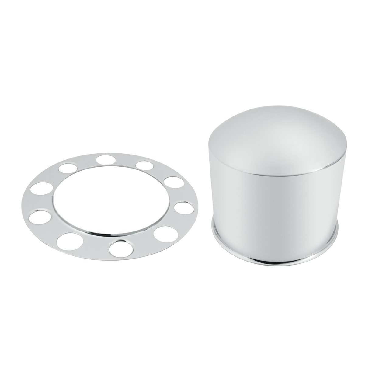 Chrome Dome Rear Axle Cover 2PC Kit For 1-1/2" Nut Cover - Aluminum Wheel - Thumbnail 3